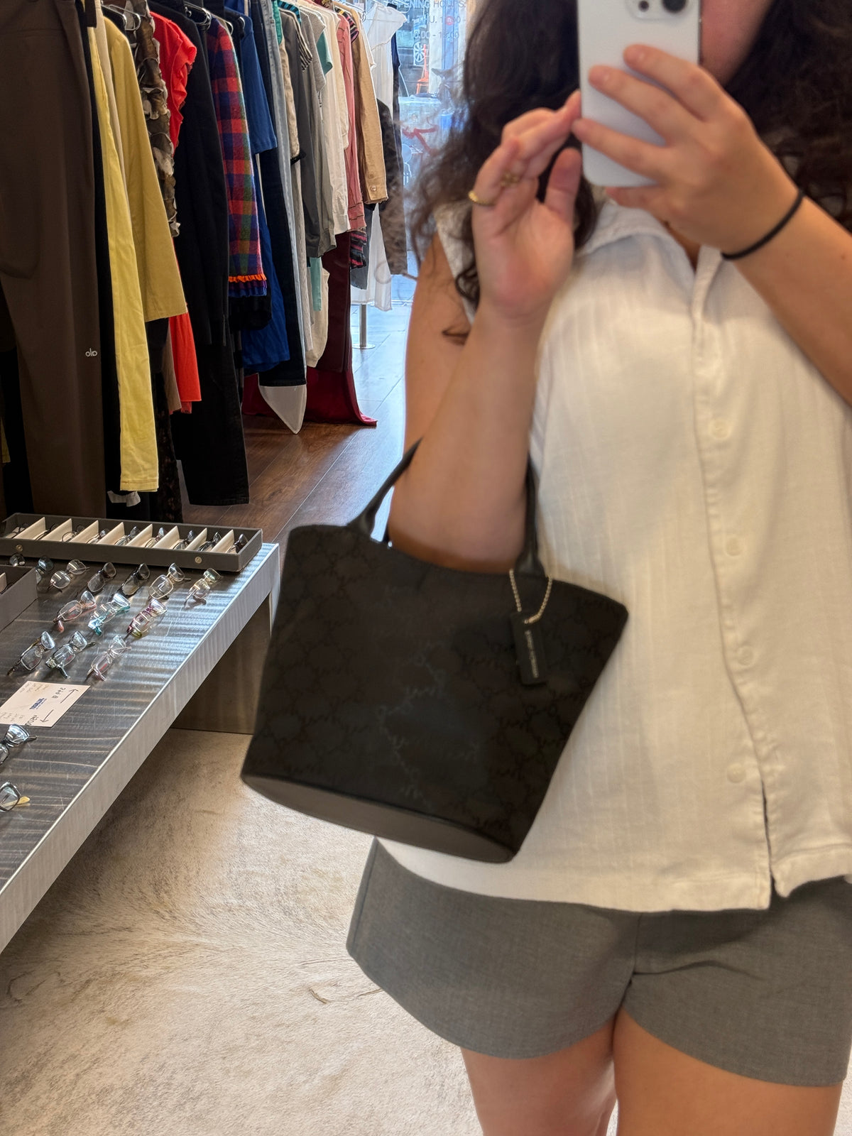 Roberta di Camerino Black Monogram Mini Tote