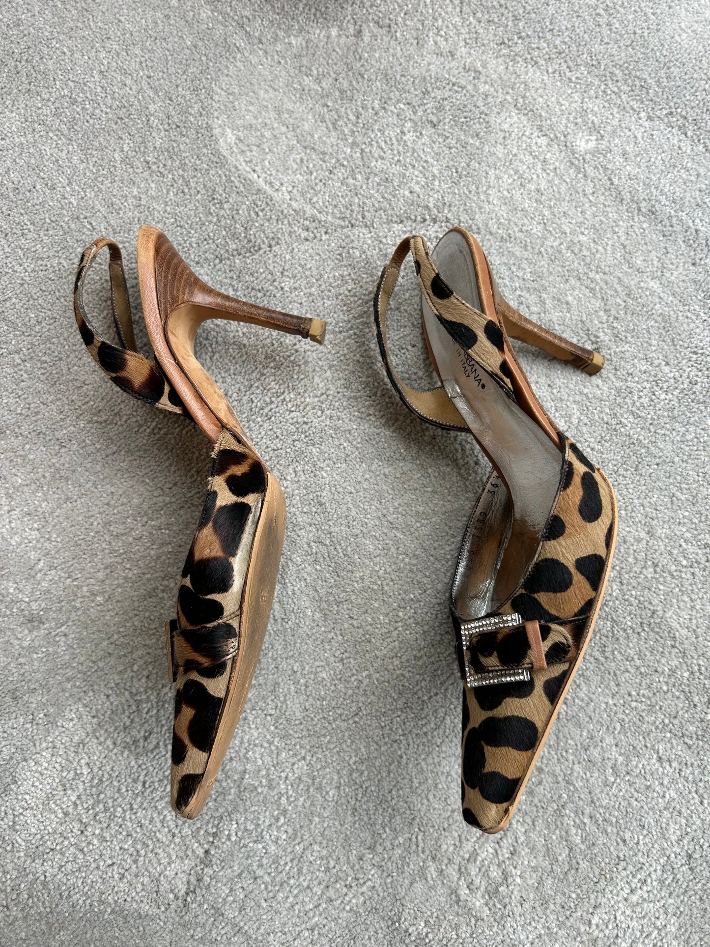 Dolce & Gabbana leopard calf hair heels