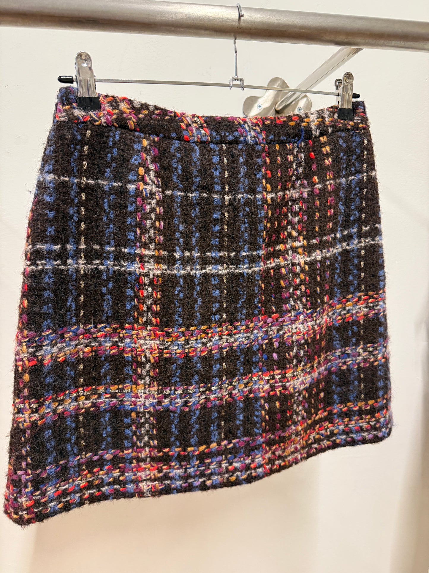 D&G Multicolor Wool Tweed Mini Skirt