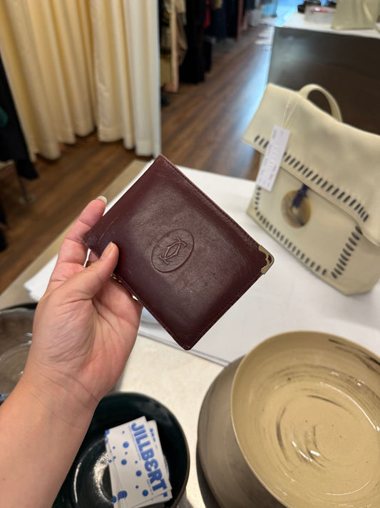 Cartier Paris Vintage Burgundy Leather Bifold Wallet