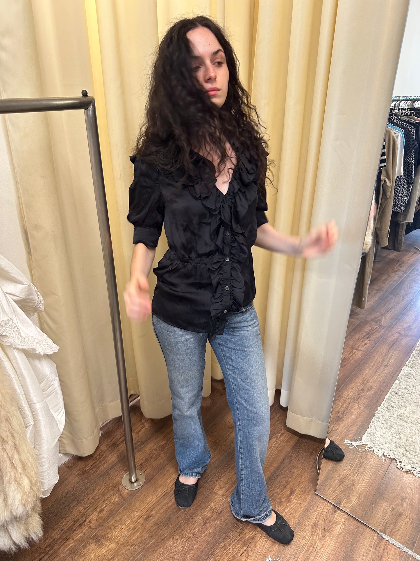 Prada Silk Ruffle Blouse