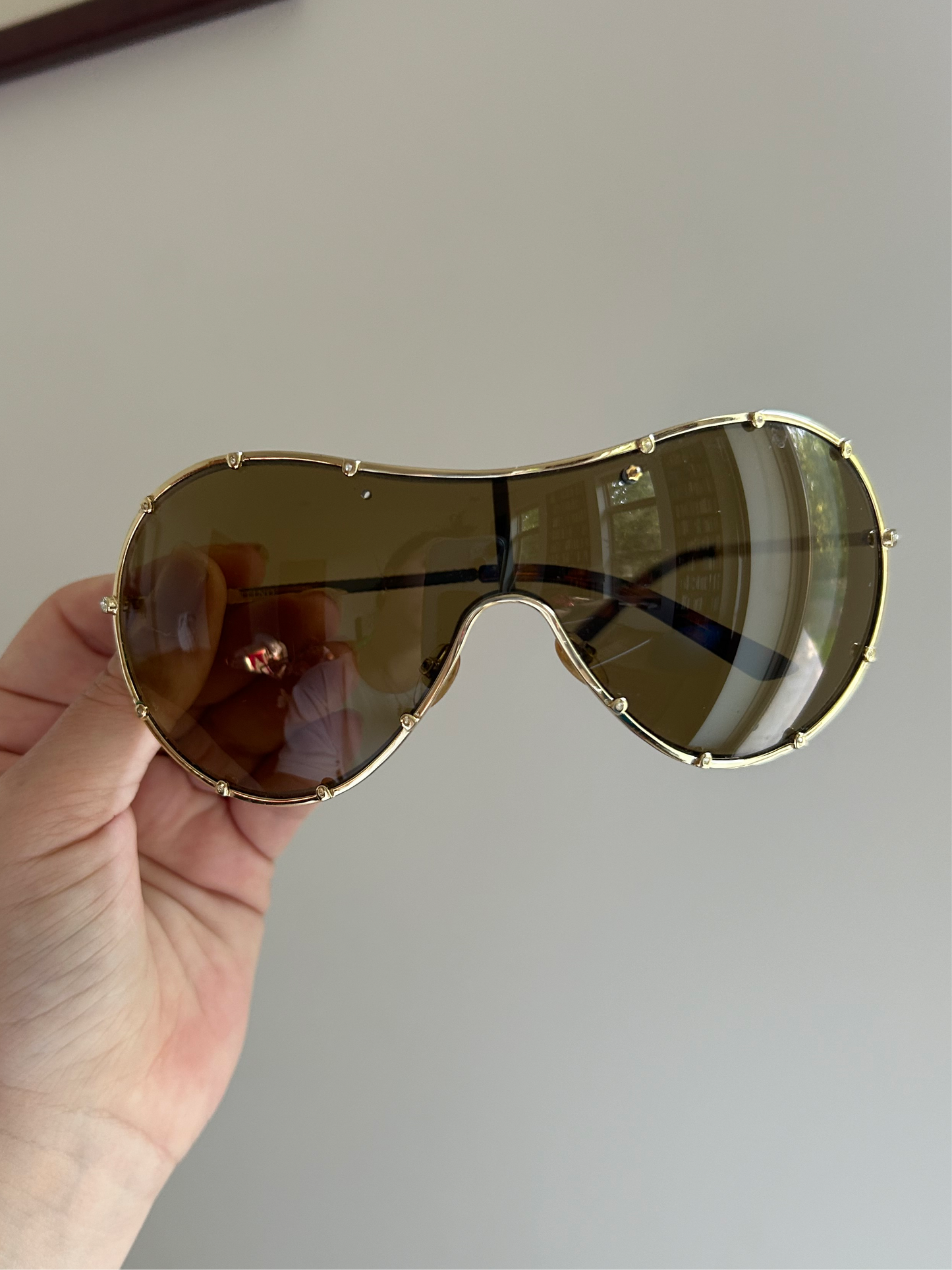 VALENTINO gold shield sunglasses