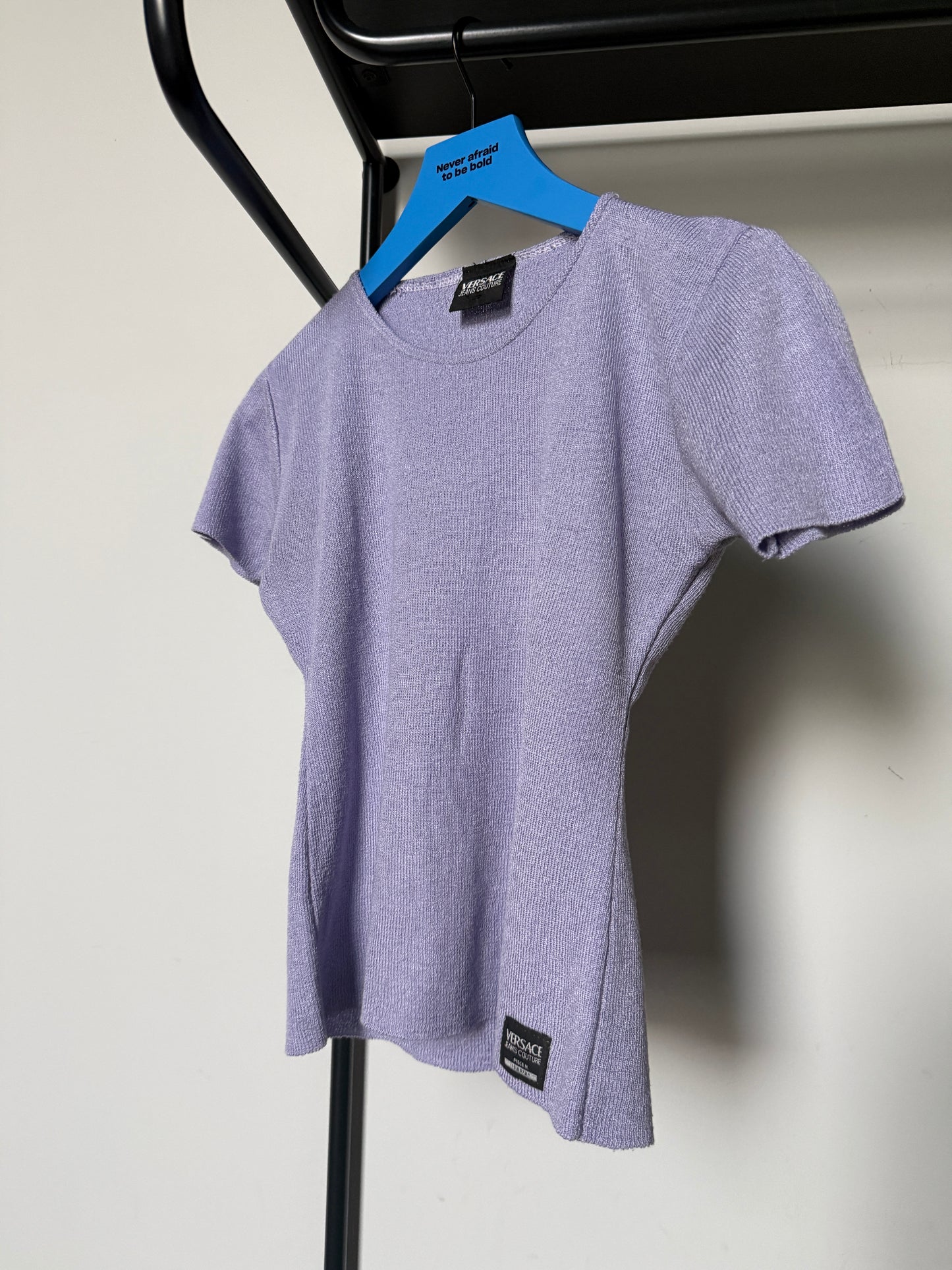 1990s Versace Jeans Couture Lilac Knit Top