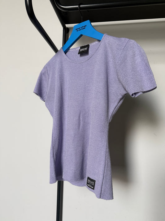 1990s Versace Jeans Couture Lilac Knit Top