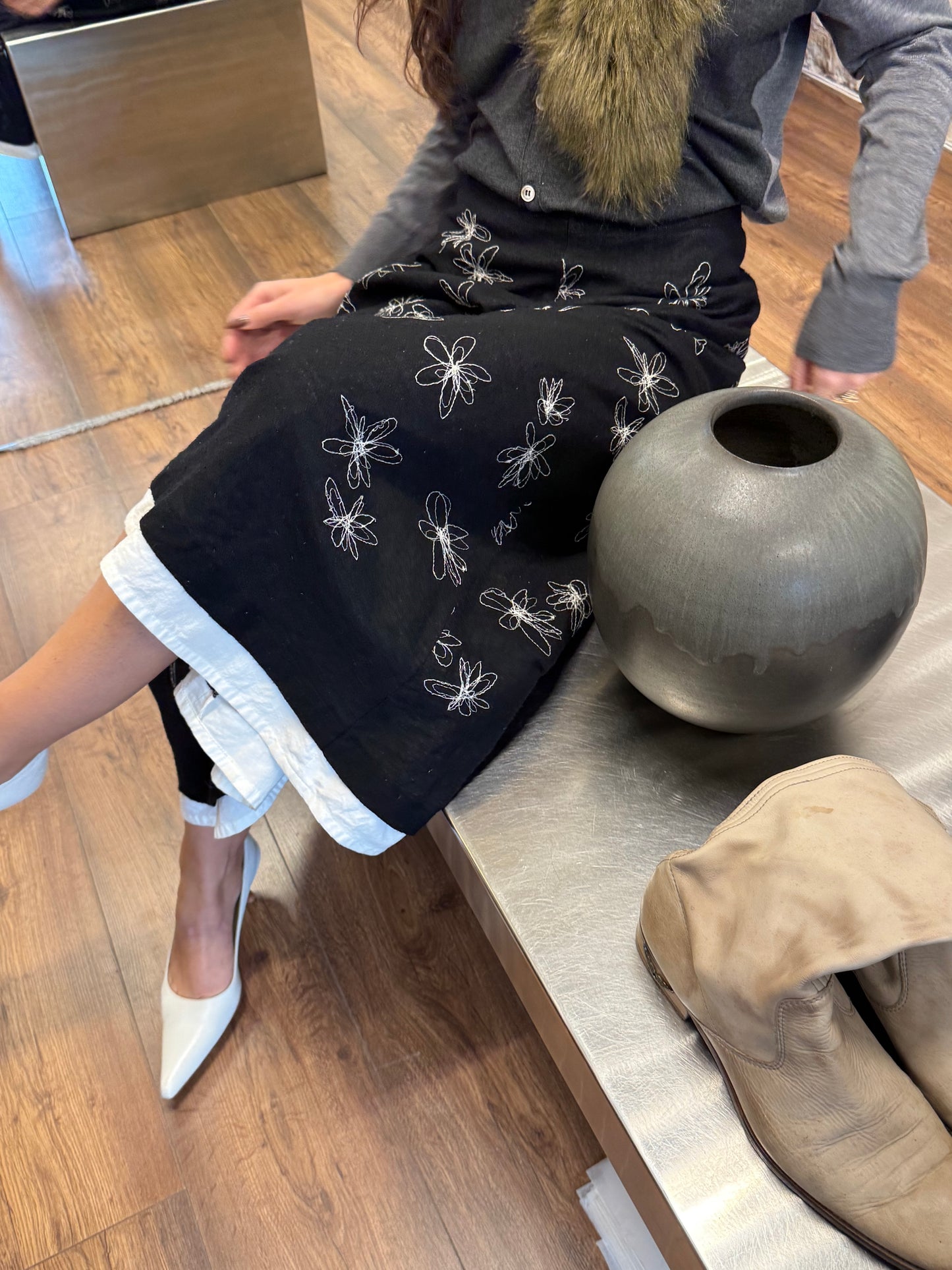 tricot COMME des GARÇONS EmbroiderySkirt