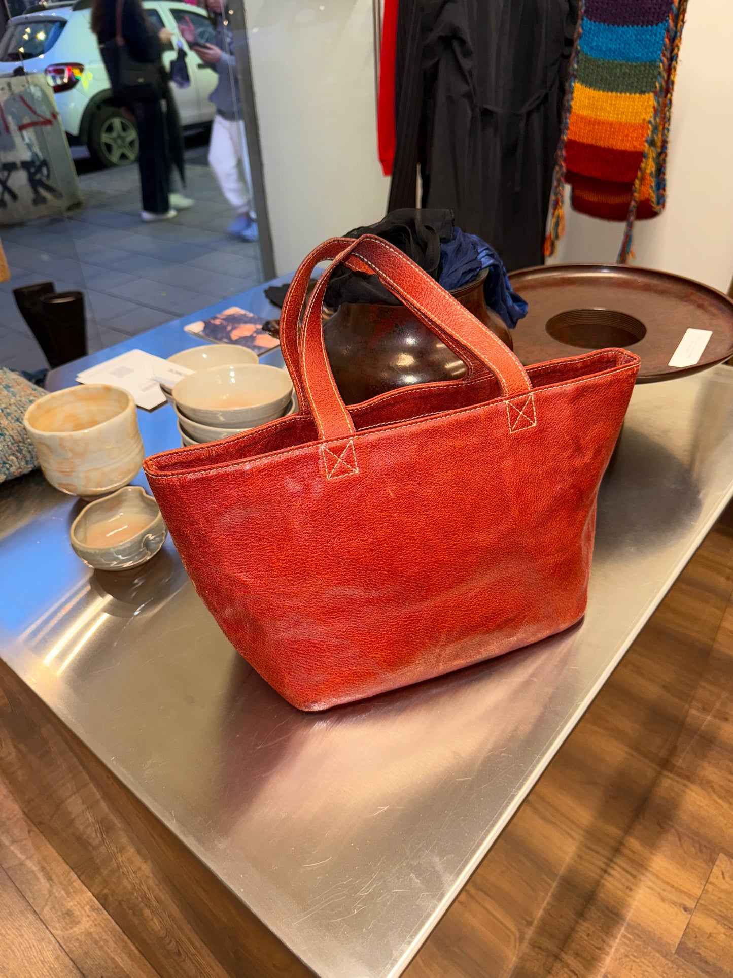 Vivienne Westwood Red Leather Tote late 90s