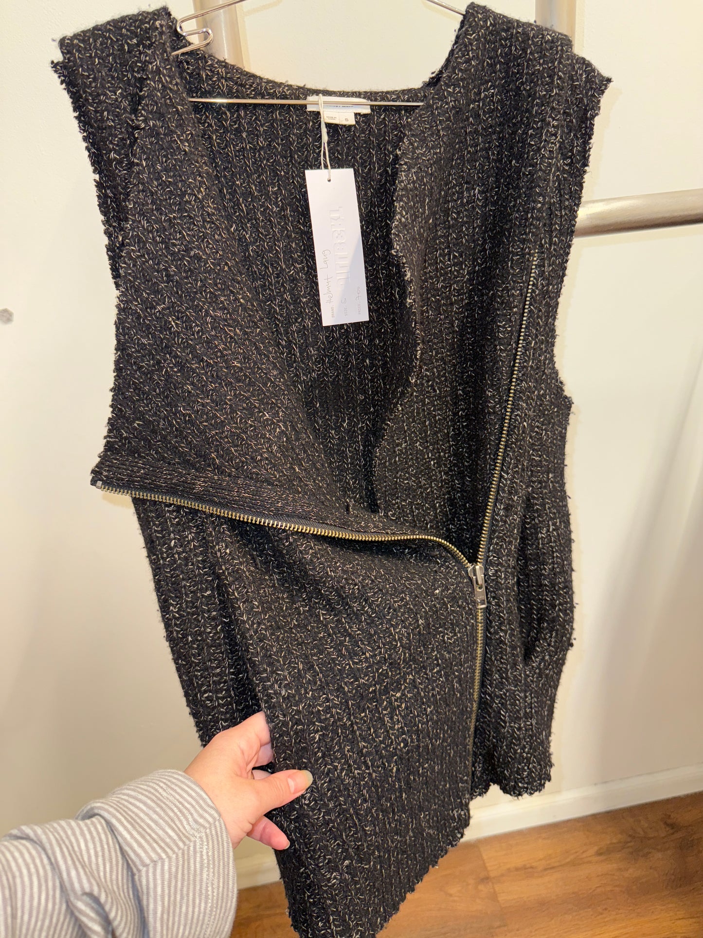 Helmut Lang textured bouclé zip-front vest