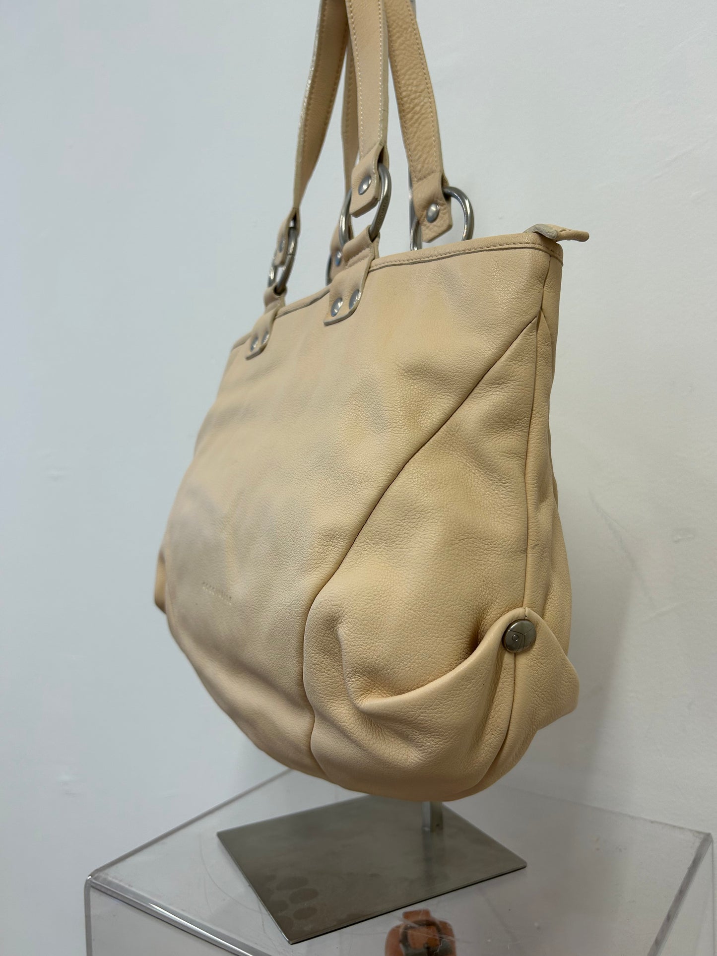 Coccinelle cream leather tote