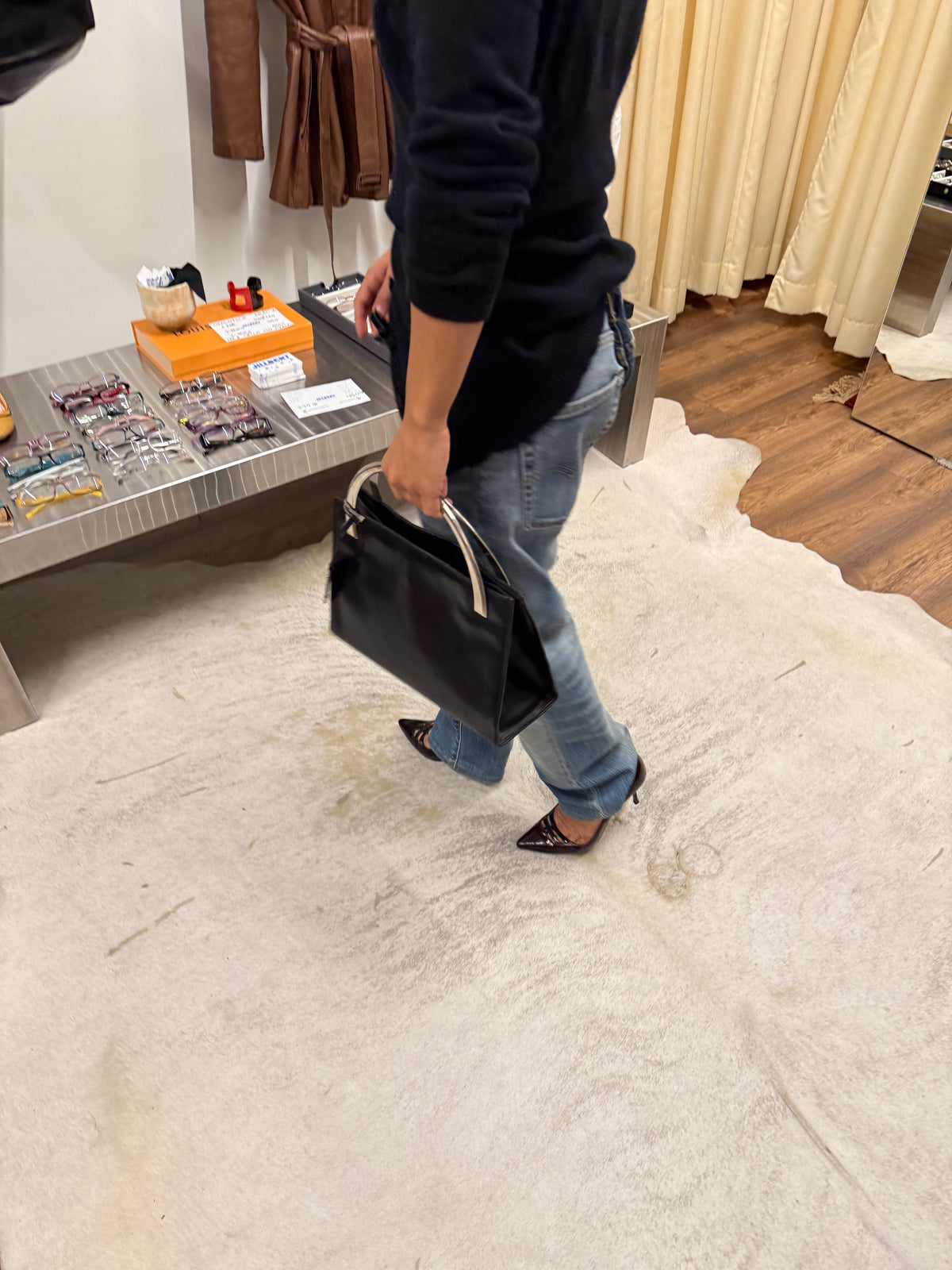 Dolce & Gabbana Leather Metal Arch Handle Bag
