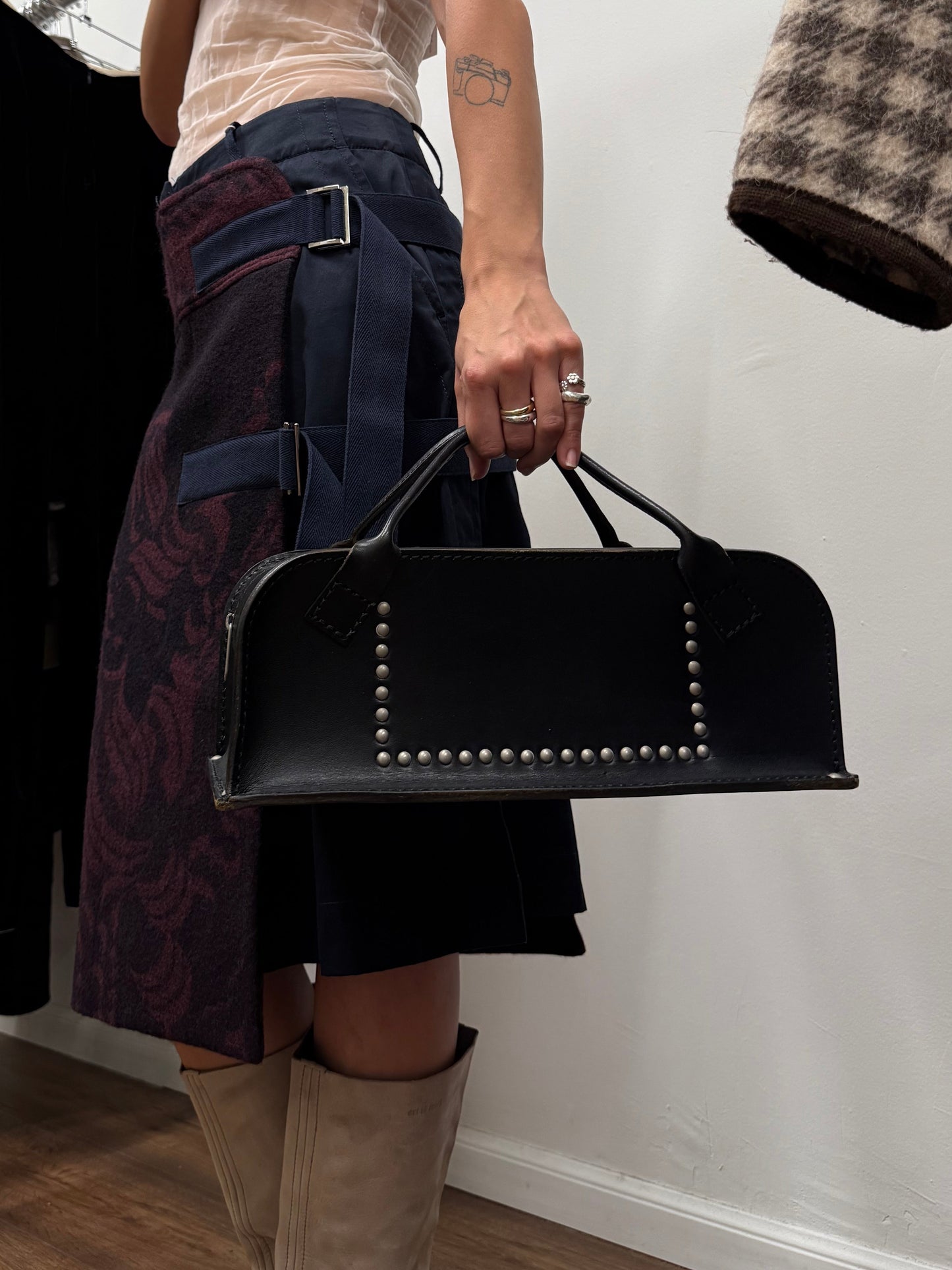 Comme des Garçons 2004 Studded Leather Box Bag