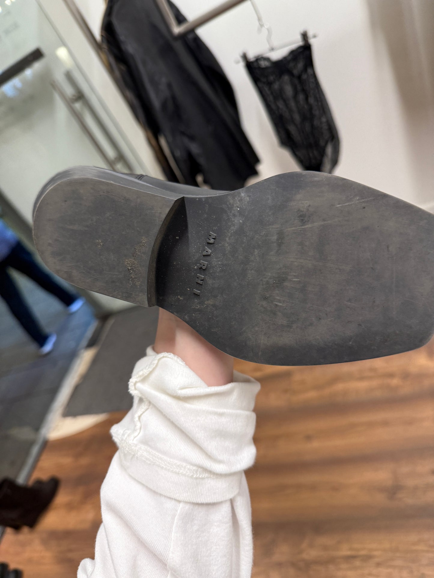 Marni Black Square-Toe Chelsea Boots