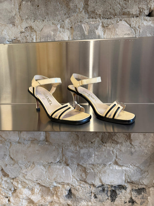 Chanel Belted Sandal Heels 36