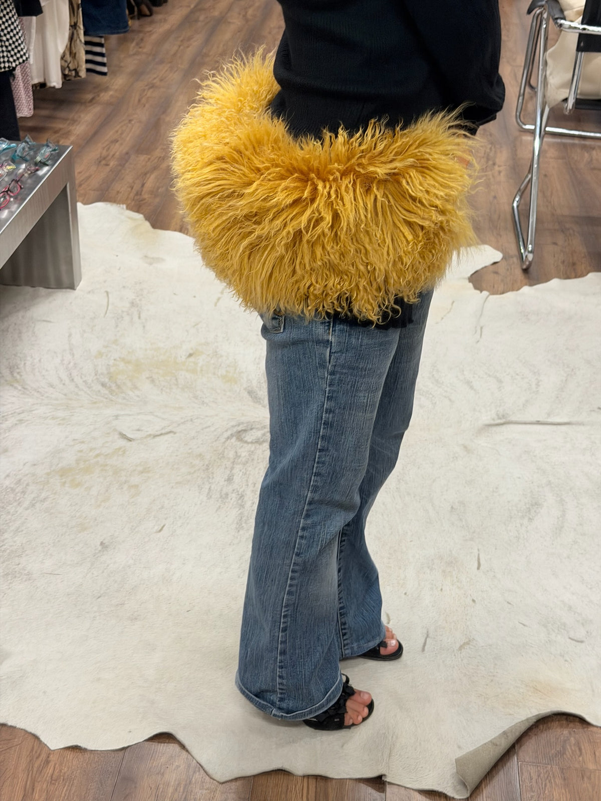 KENZO Fur Panel Wide Belt
