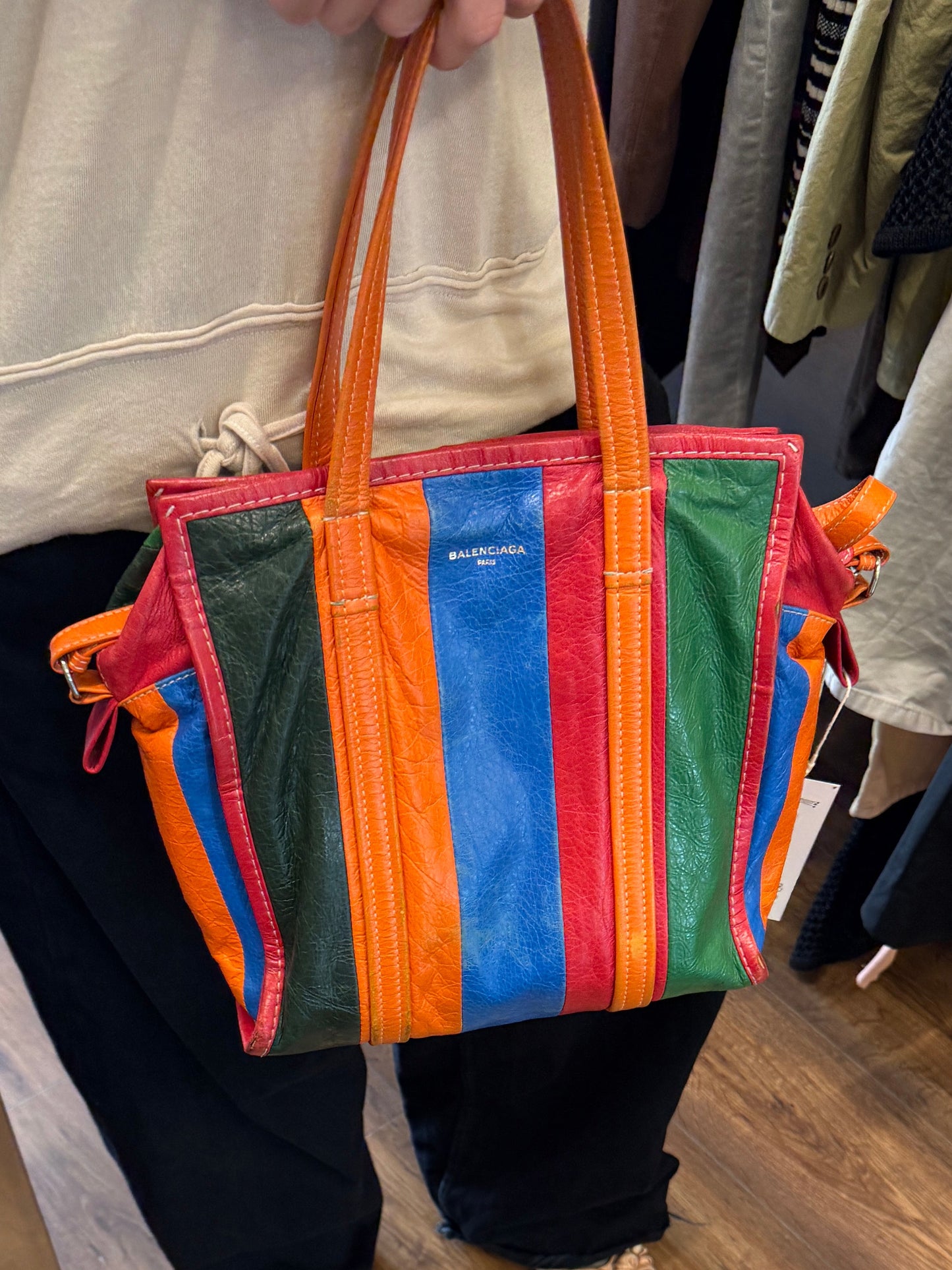 Balenciaga Circa 2017 Bazar Shopper S Multicolor Leather Bag