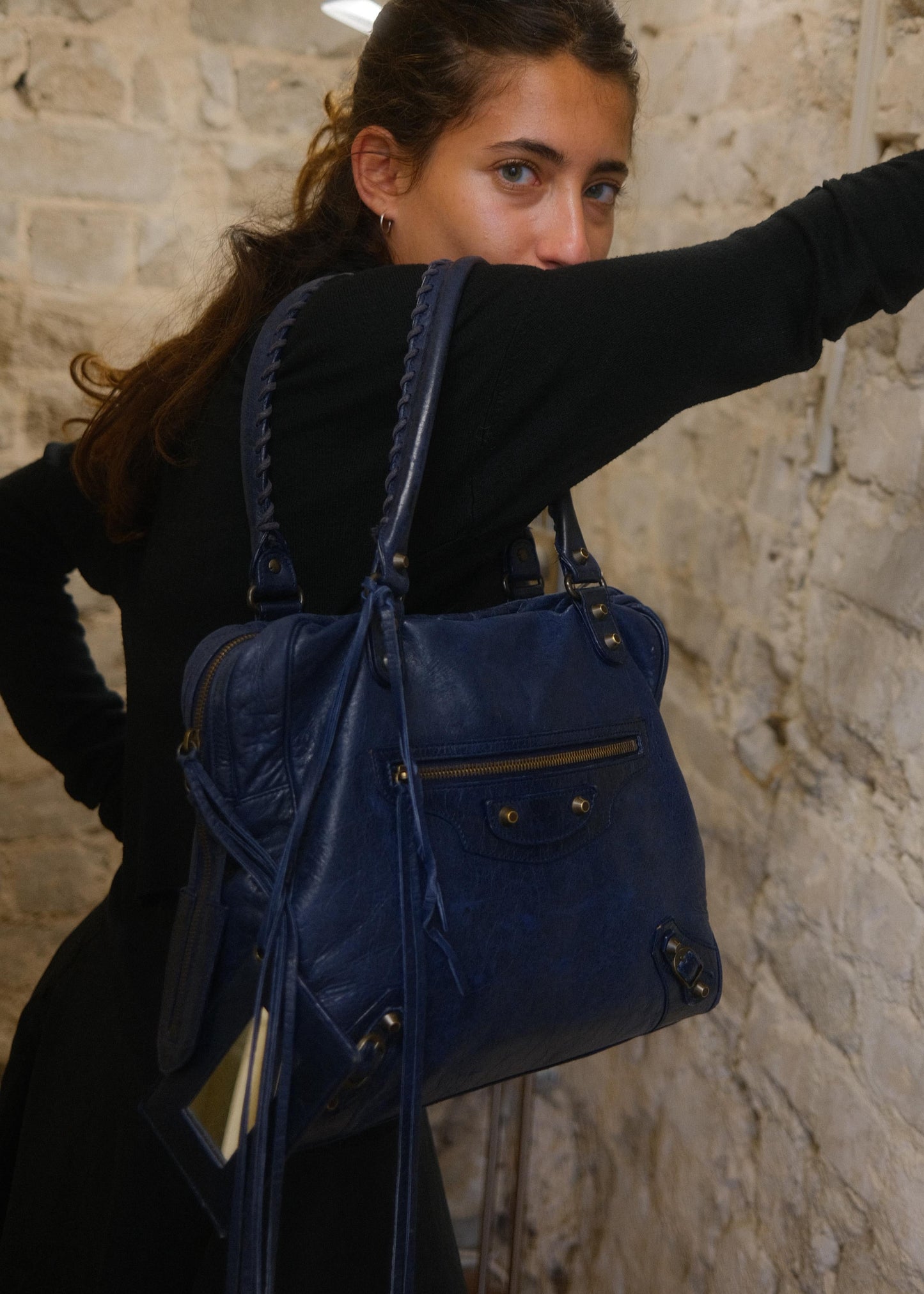 Balenciaga Motorcycle City Bag Sapphire Blue