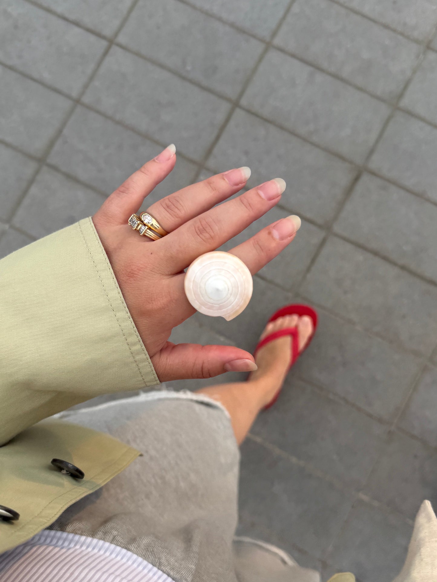 Vintage Carved Shell Statement Ring
