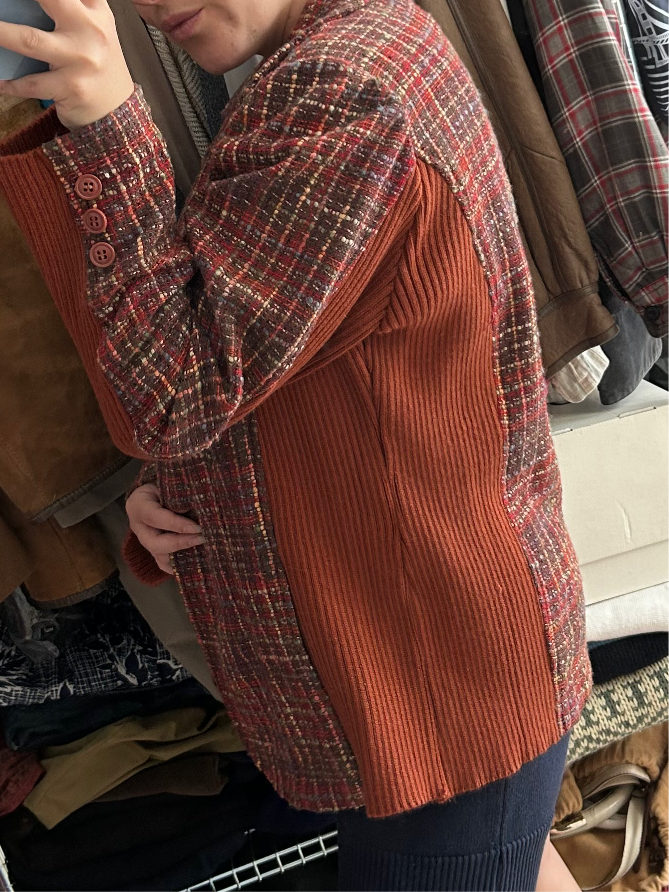 Vintage knitted orange blend jacket