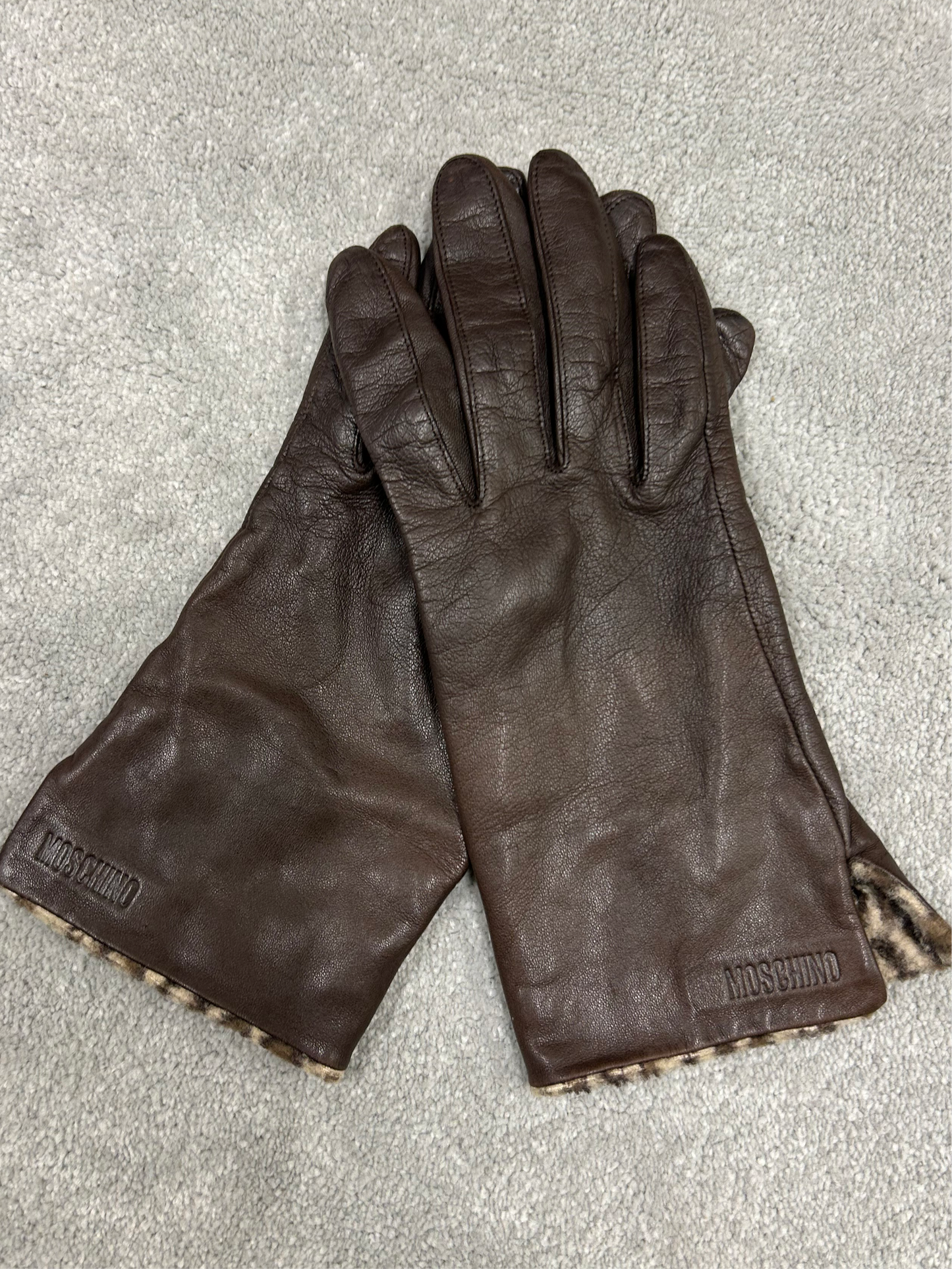 MOSCHINO leather gloves