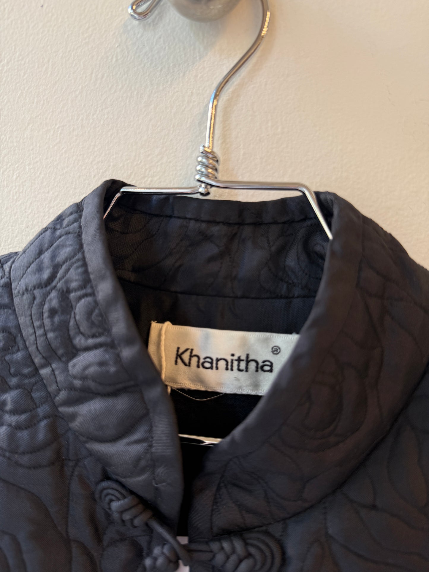 Khanitha Vintage Quilted Rose Cropped Jacket 1980s/90s