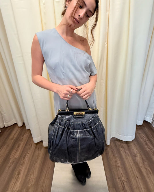 Miu Miu soft black leather frame bag