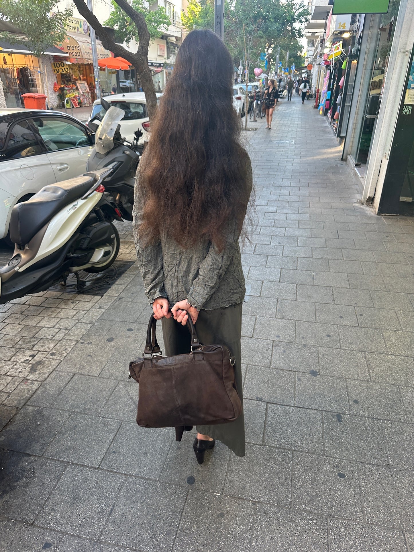 Max Moratti 2000s brown leather satchel