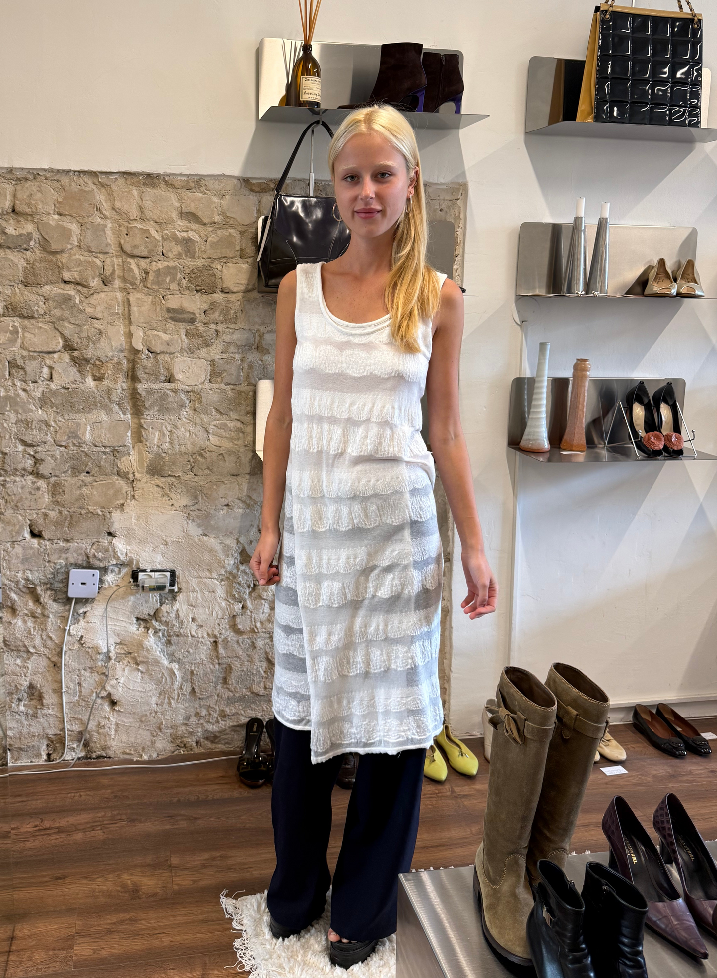 LIMI feu Sheer Cotton Tank Dress