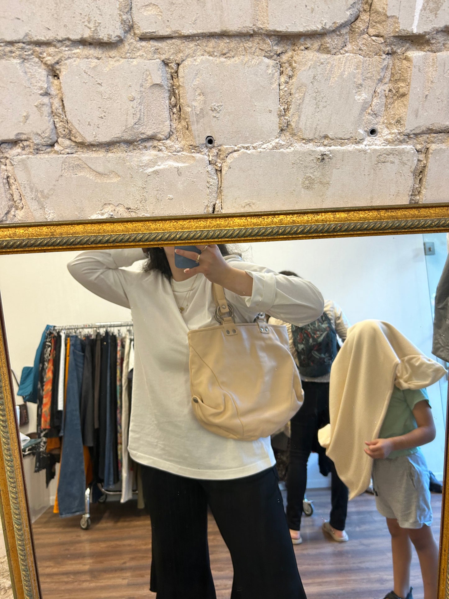 Coccinelle cream leather tote