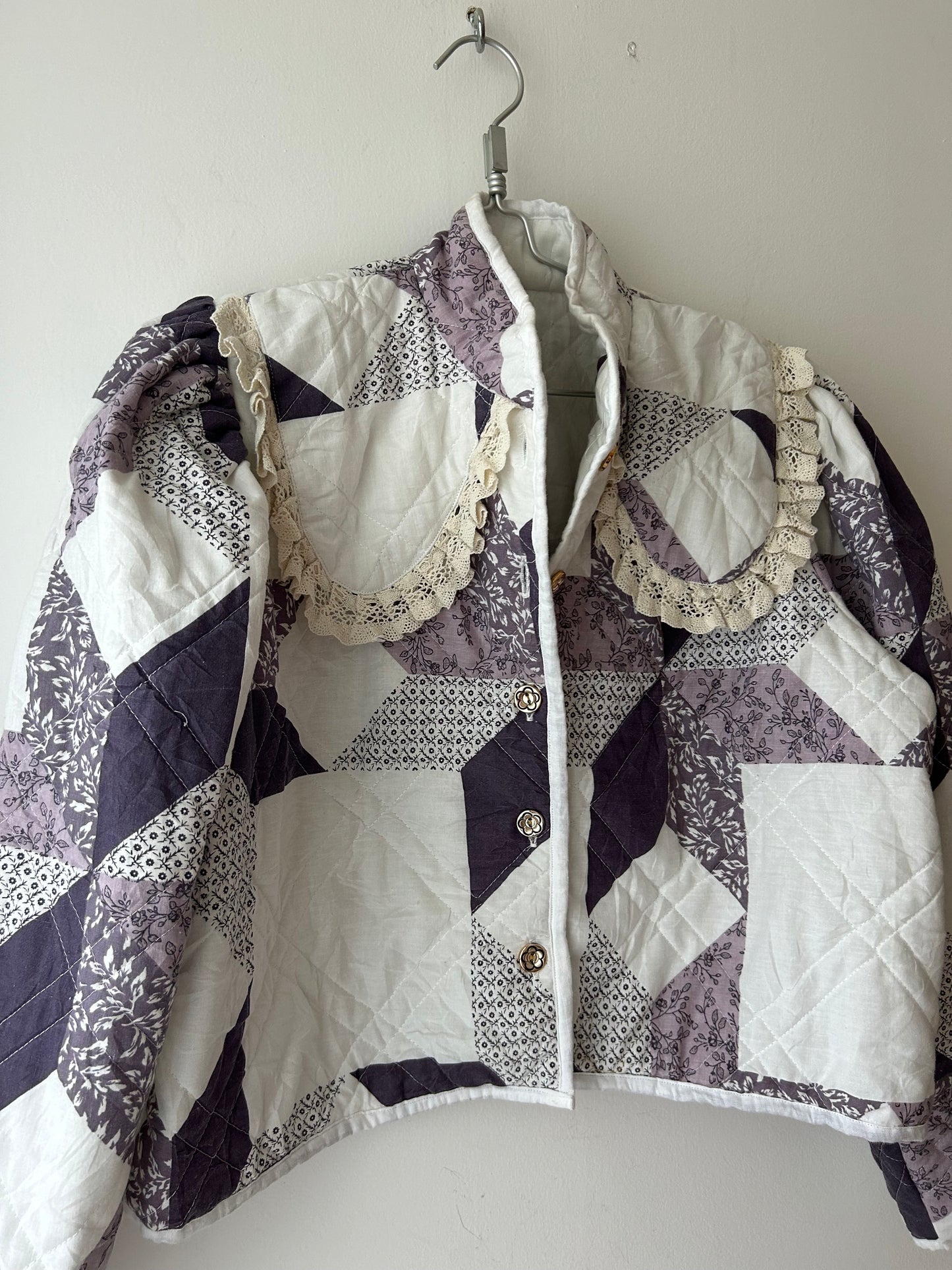 Handmade quilt collar coat