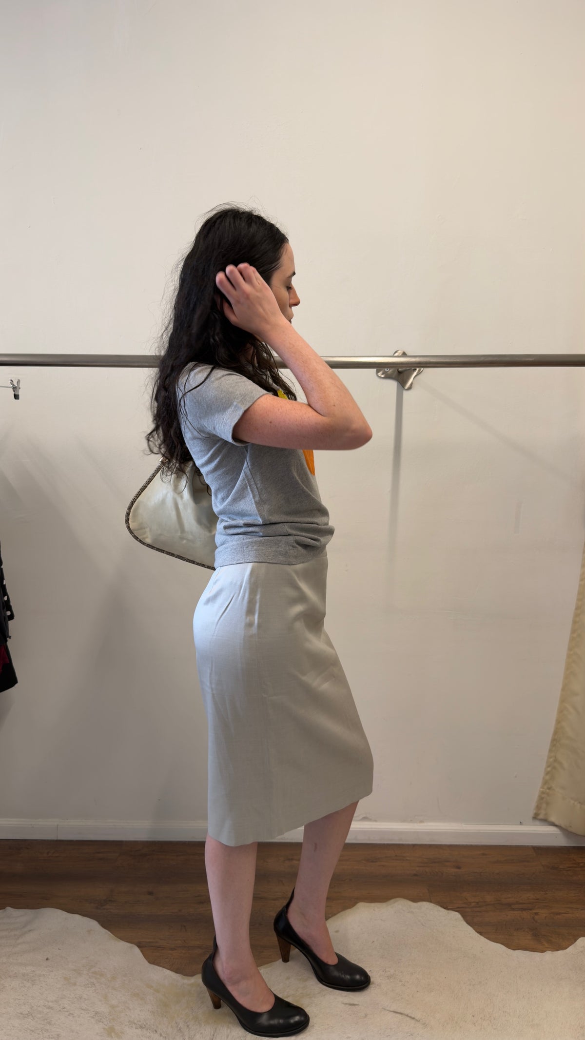 Calvin Klein Collection Silk & Wool Pencil Skirt