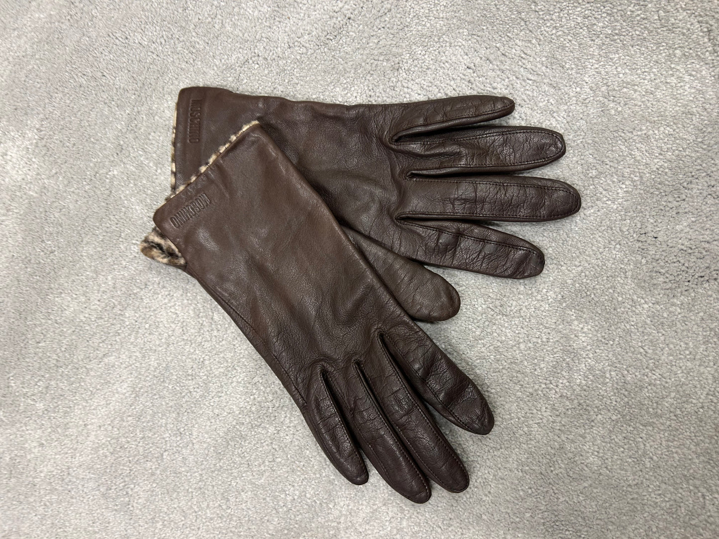 MOSCHINO leather gloves