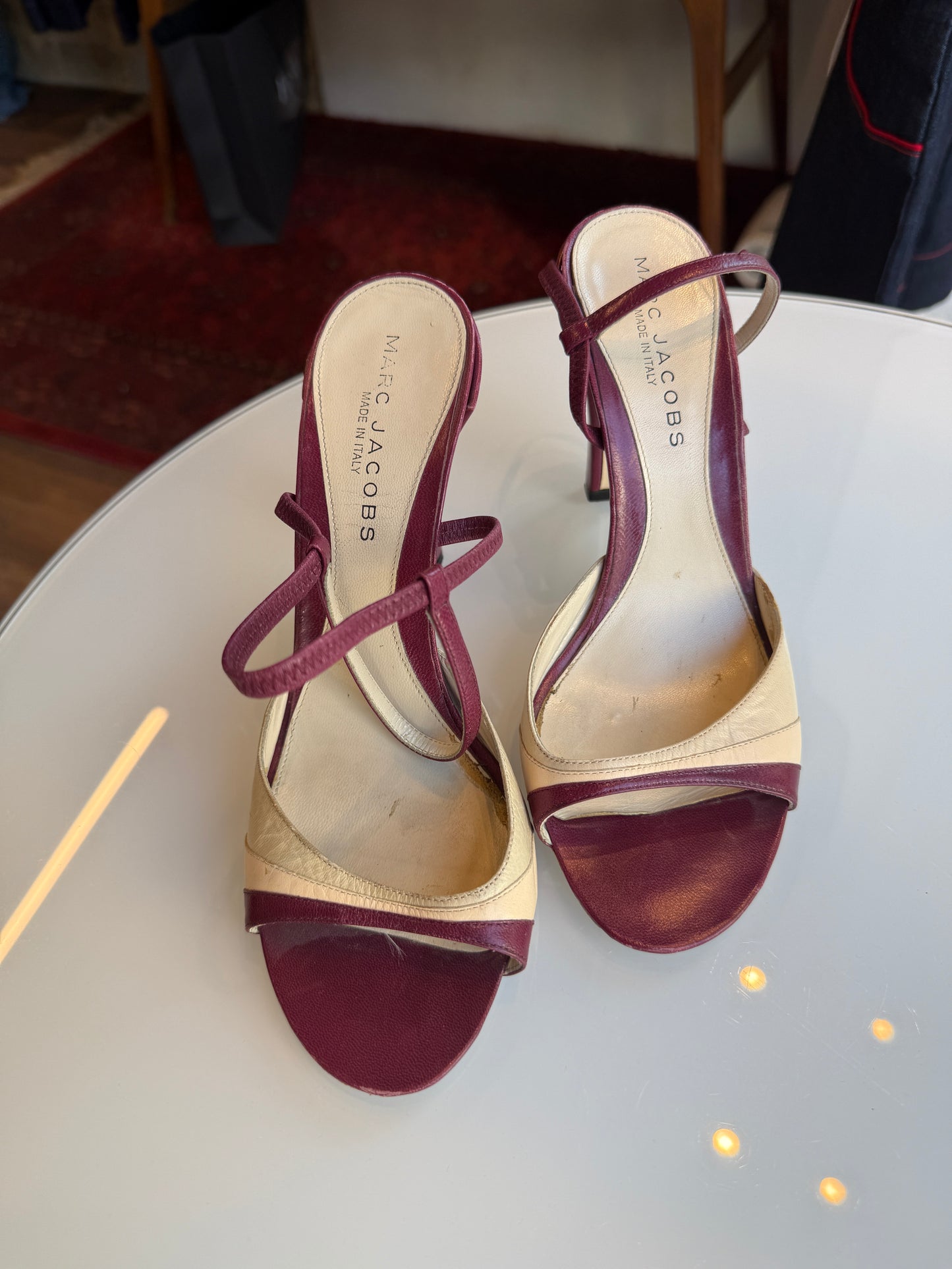 Marc Jacobs Two-Tone Leather Strappy Sandals 2000s
