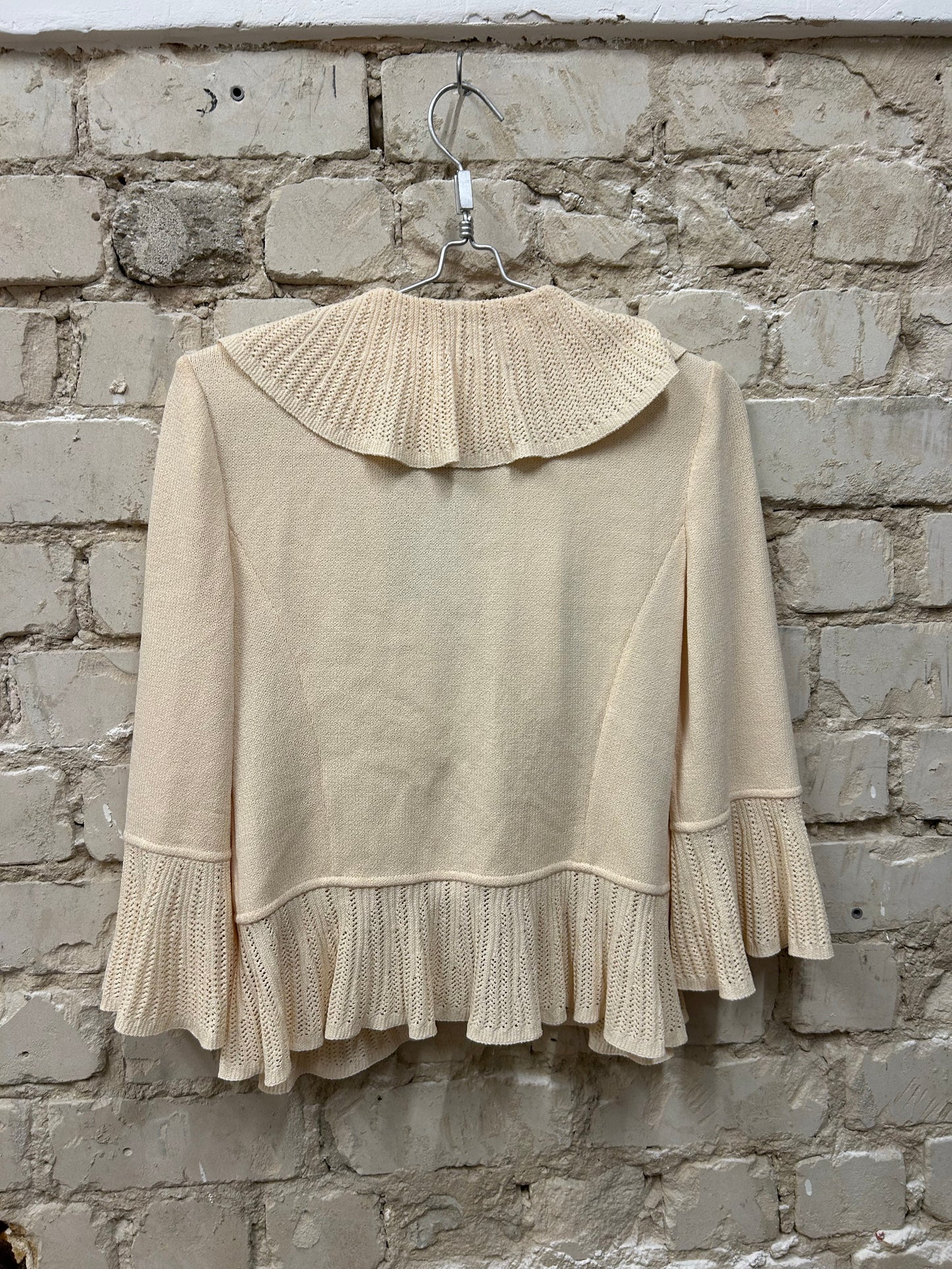 St. John ruffled knit cardigan