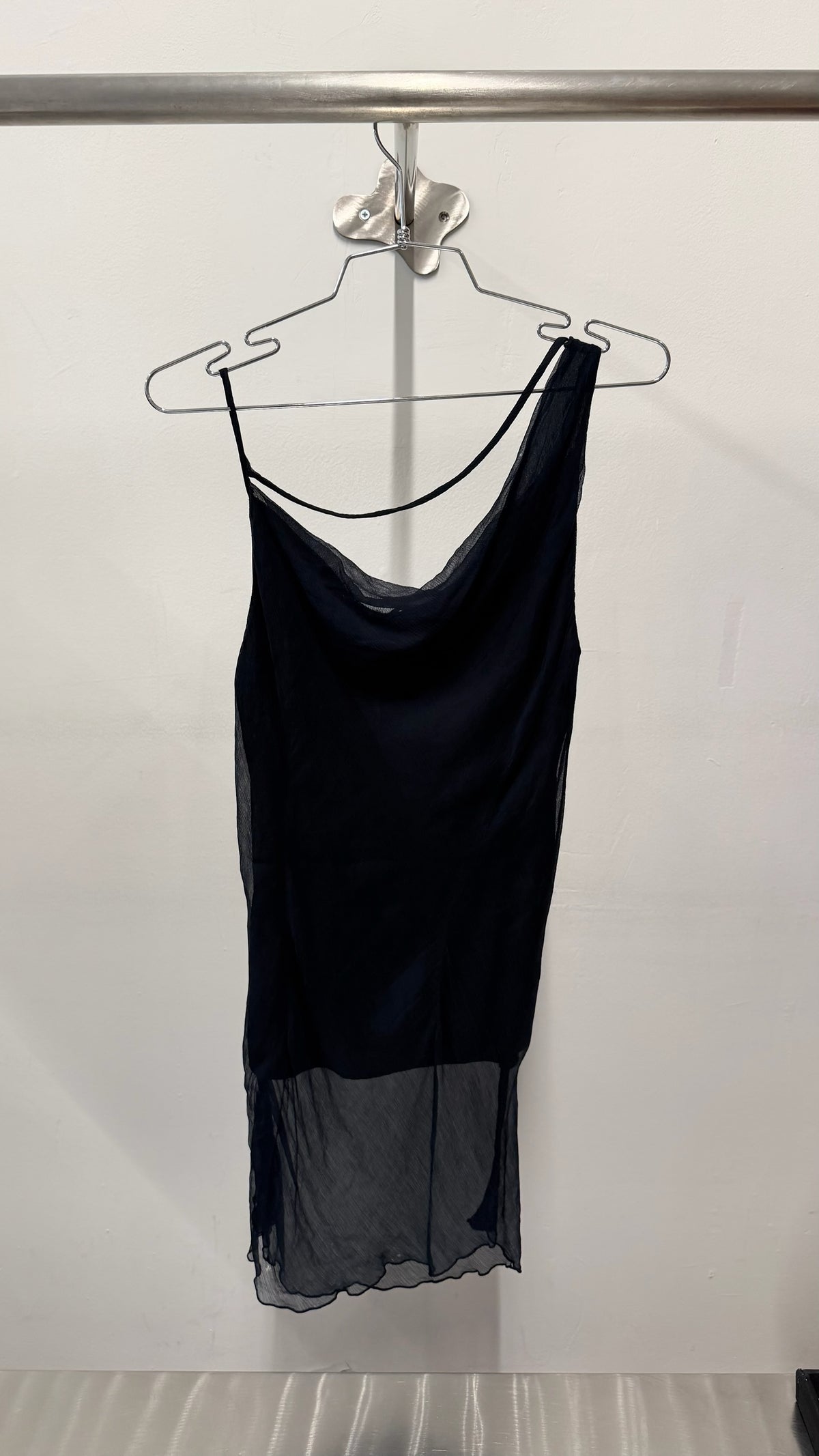 Vintage Agnes Flo Asymmetric Sheer Silk Top