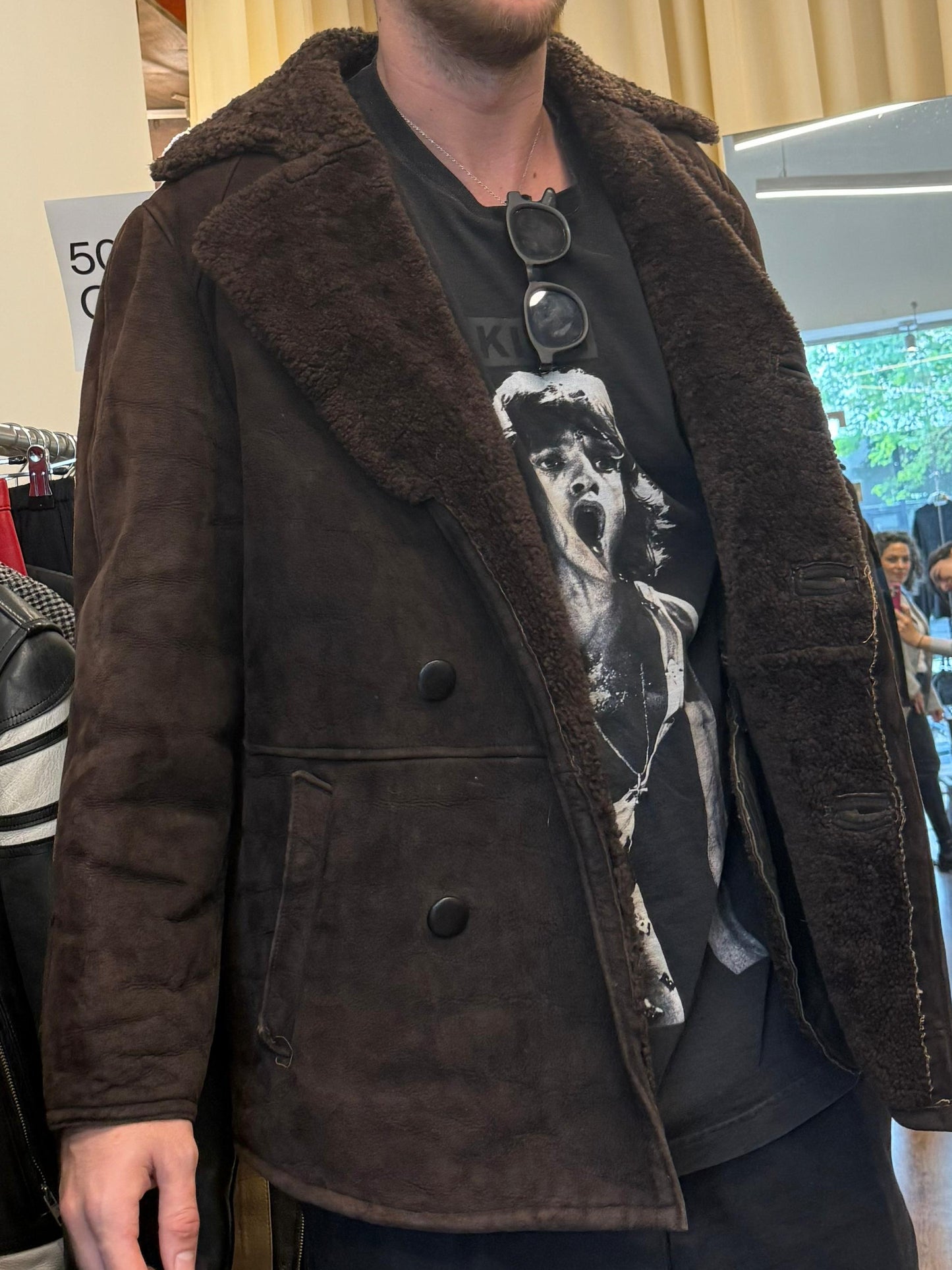 Mens Heavy Wool & Sheepskin Coat