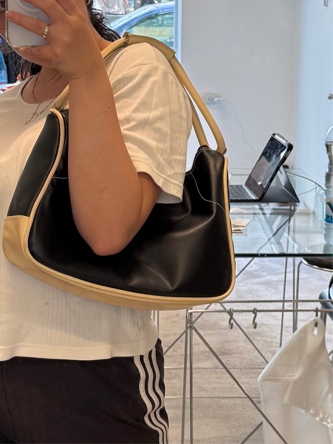 Miu Miu early 2000s leather shoulder bag