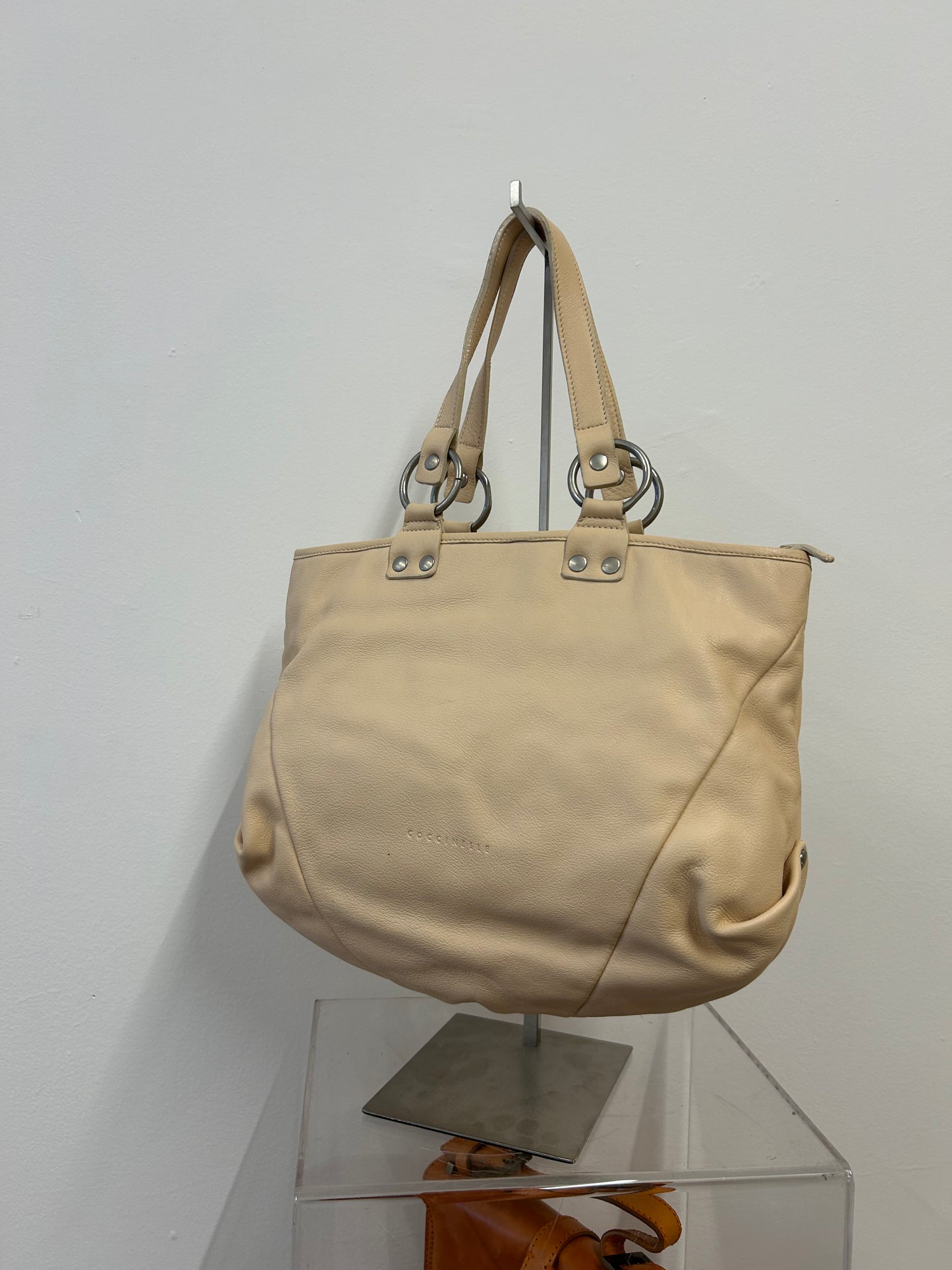 Coccinelle cream leather tote