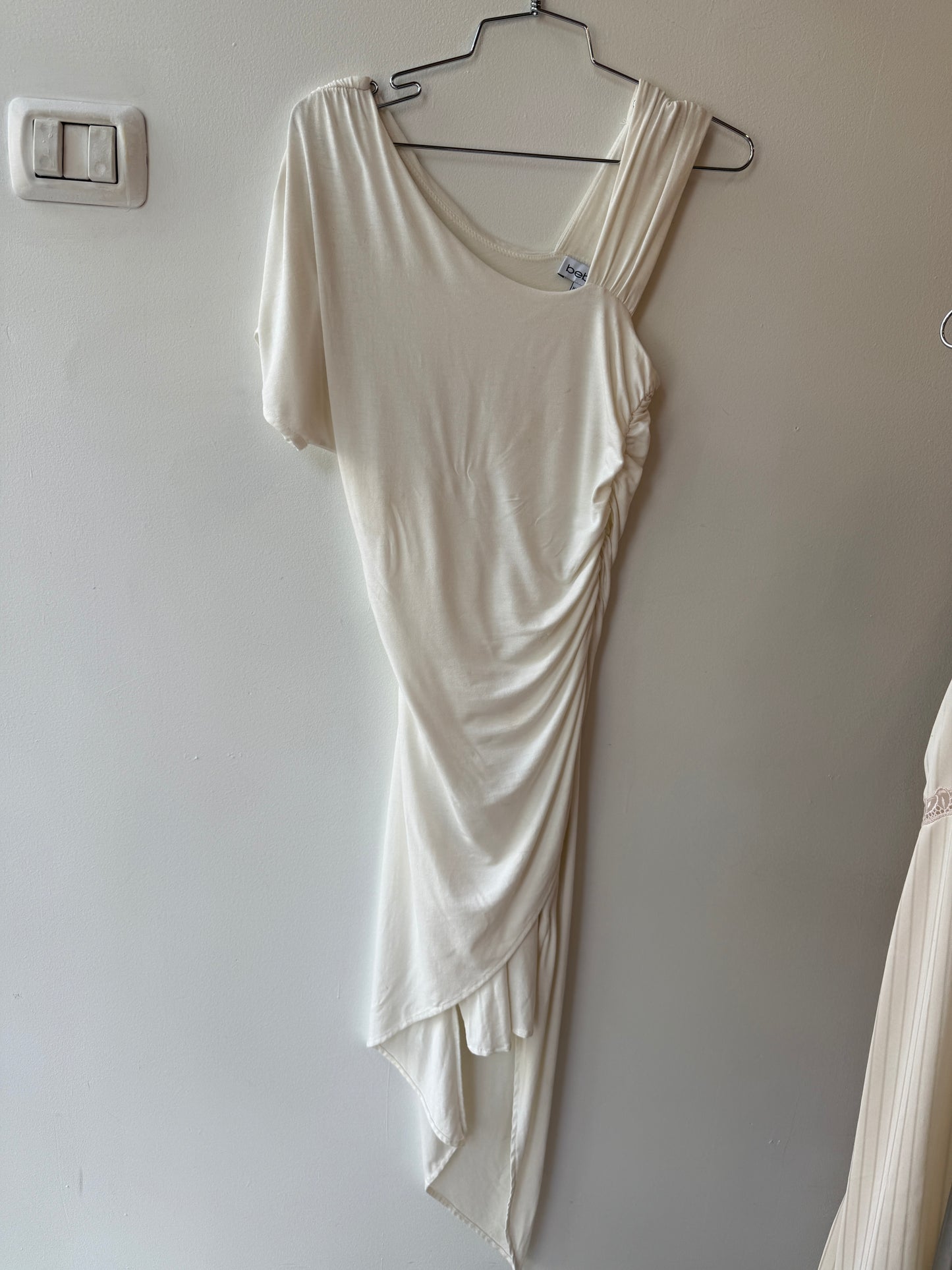 Bebe Asymmetric Ruched Dress
