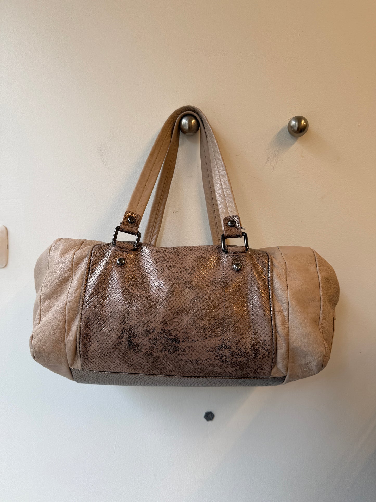 See By Chloé Python Panel Leather Bag c. 2008-2012