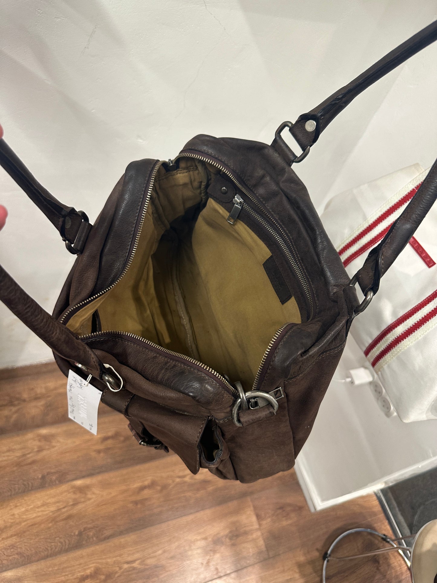 Max Moratti 2000s brown leather satchel