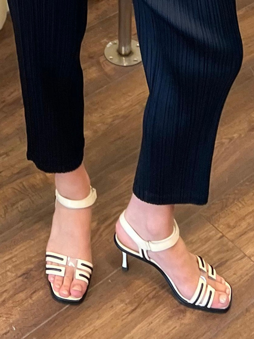 Chanel Belted Sandal Heels 36