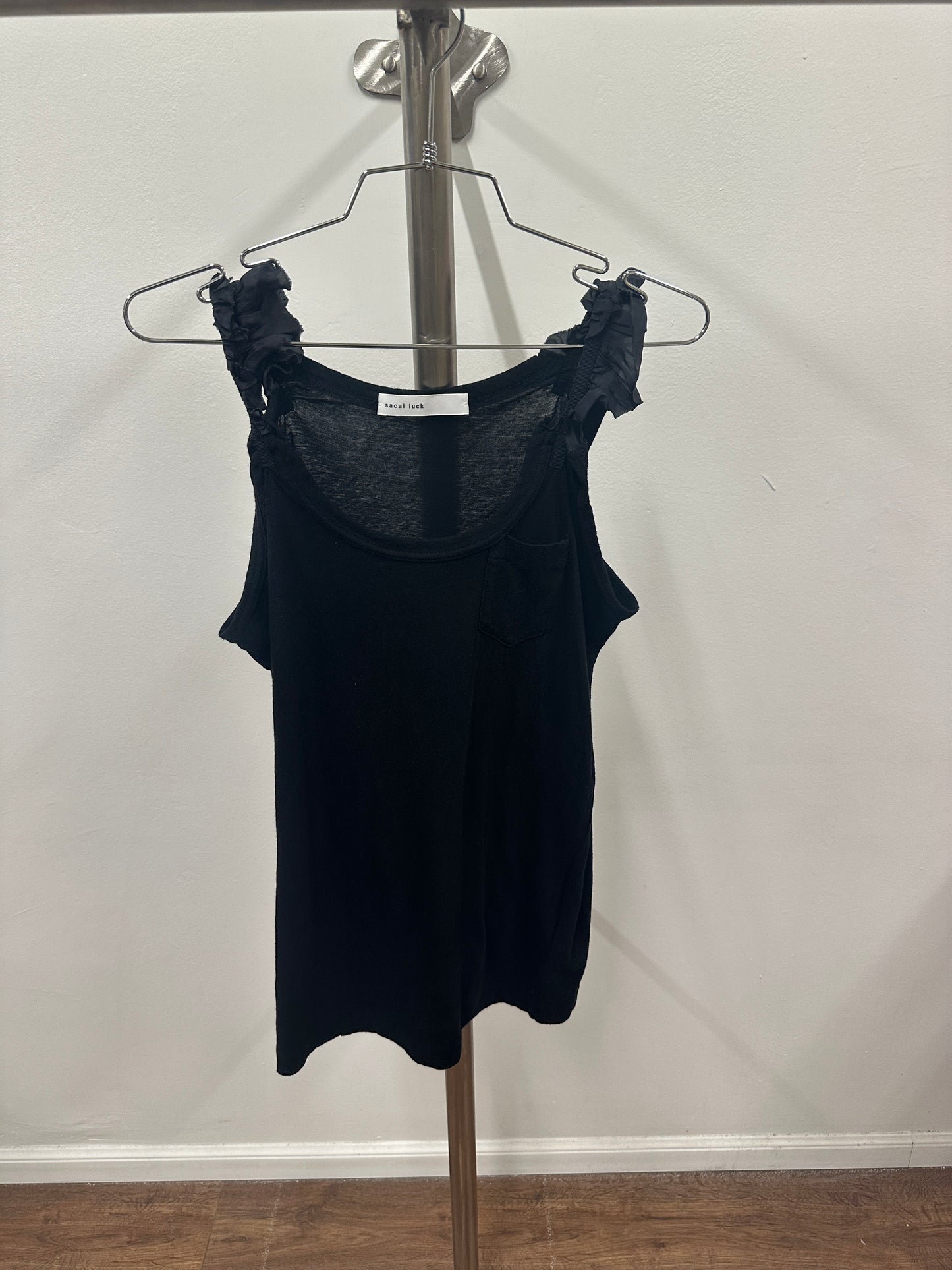sacai luck 2010s ruffled strap tank