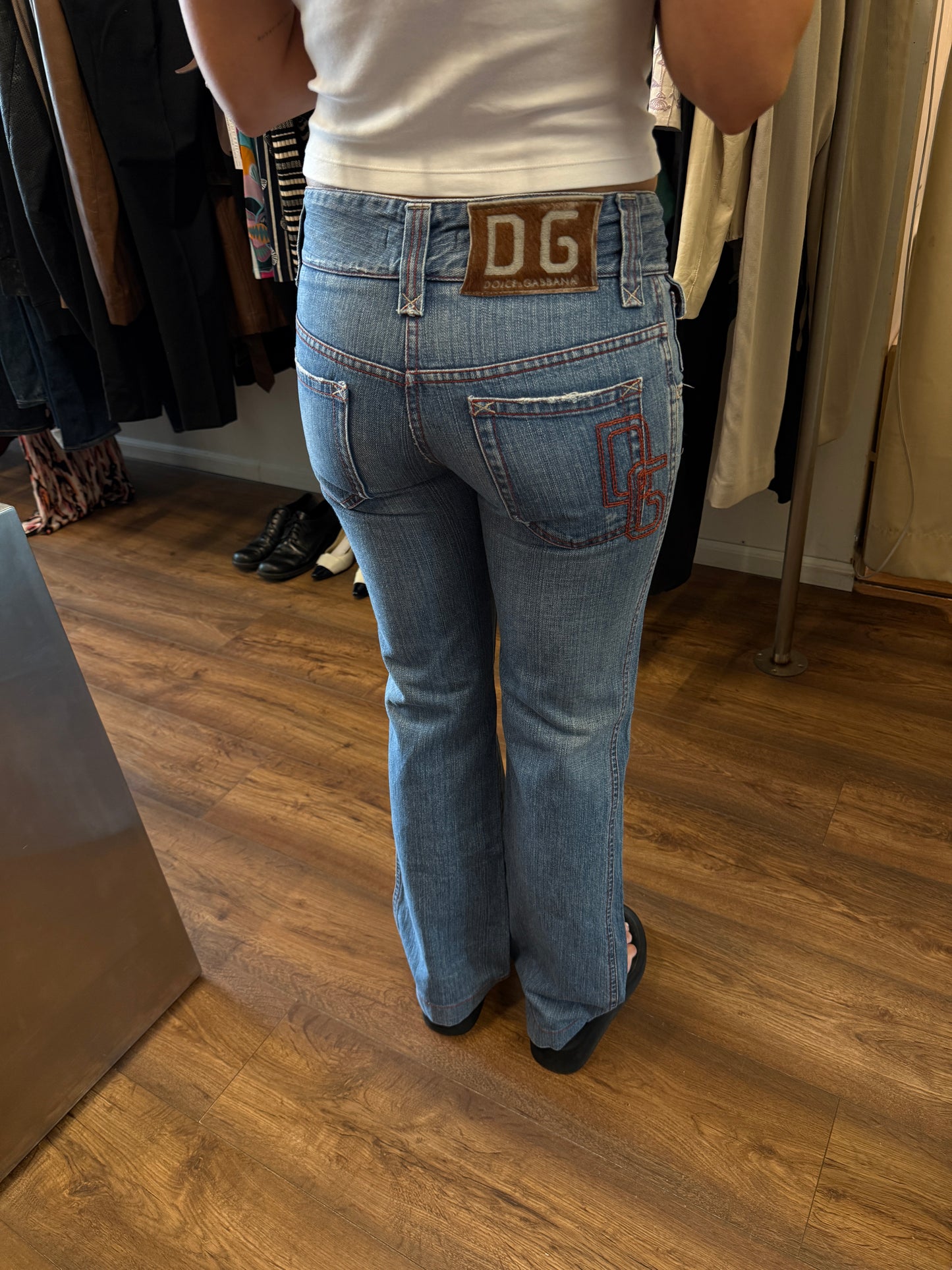 Early 2000s Dolce & Gabbana DG Low-Rise Flared Jeans