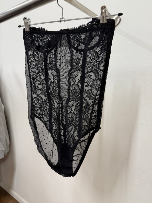 Parisian Vintage Lace Corset Bodysuit