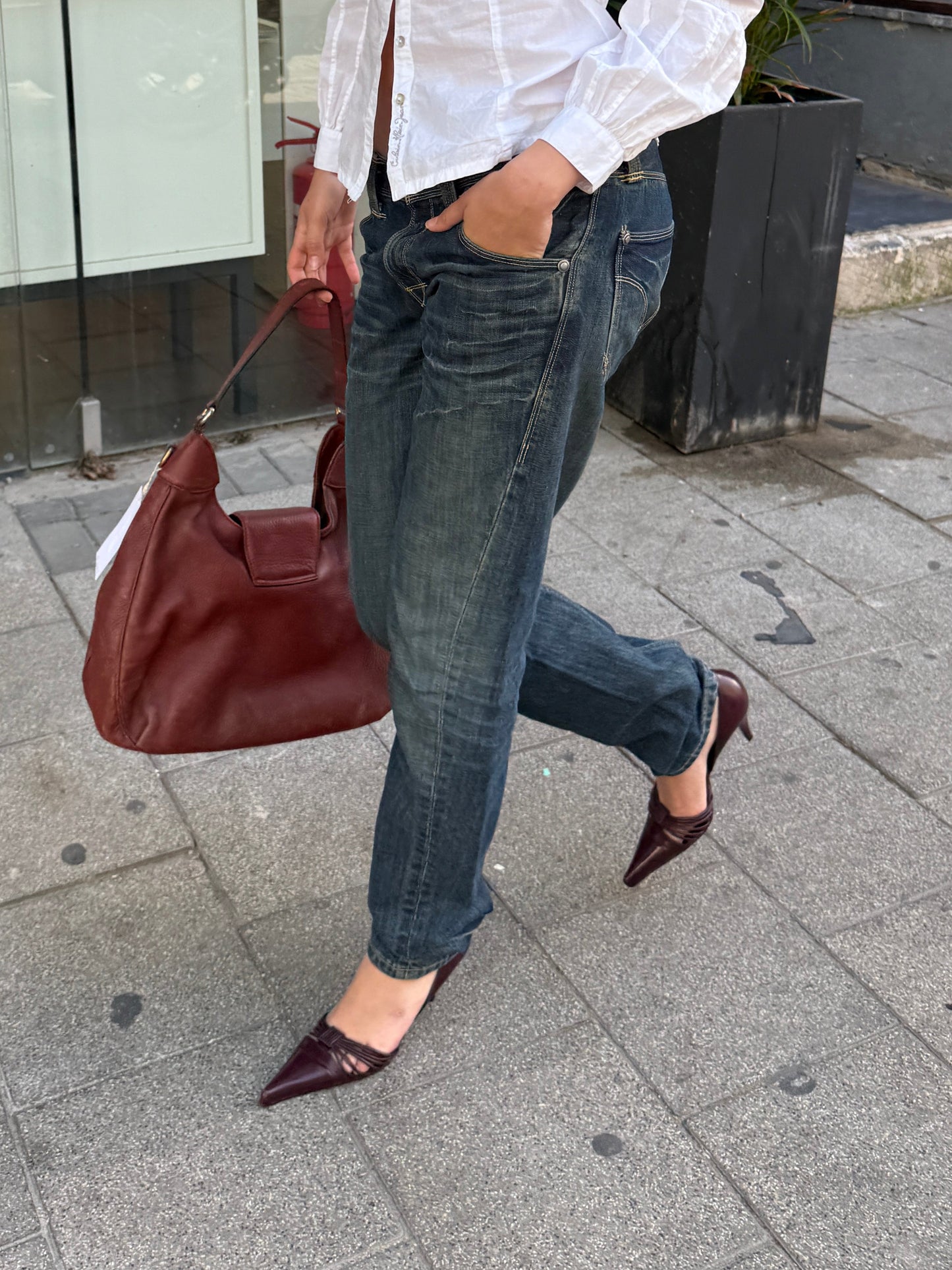 Yves Saint Laurent Oxblood Strappy Pointed Heels 39 EU