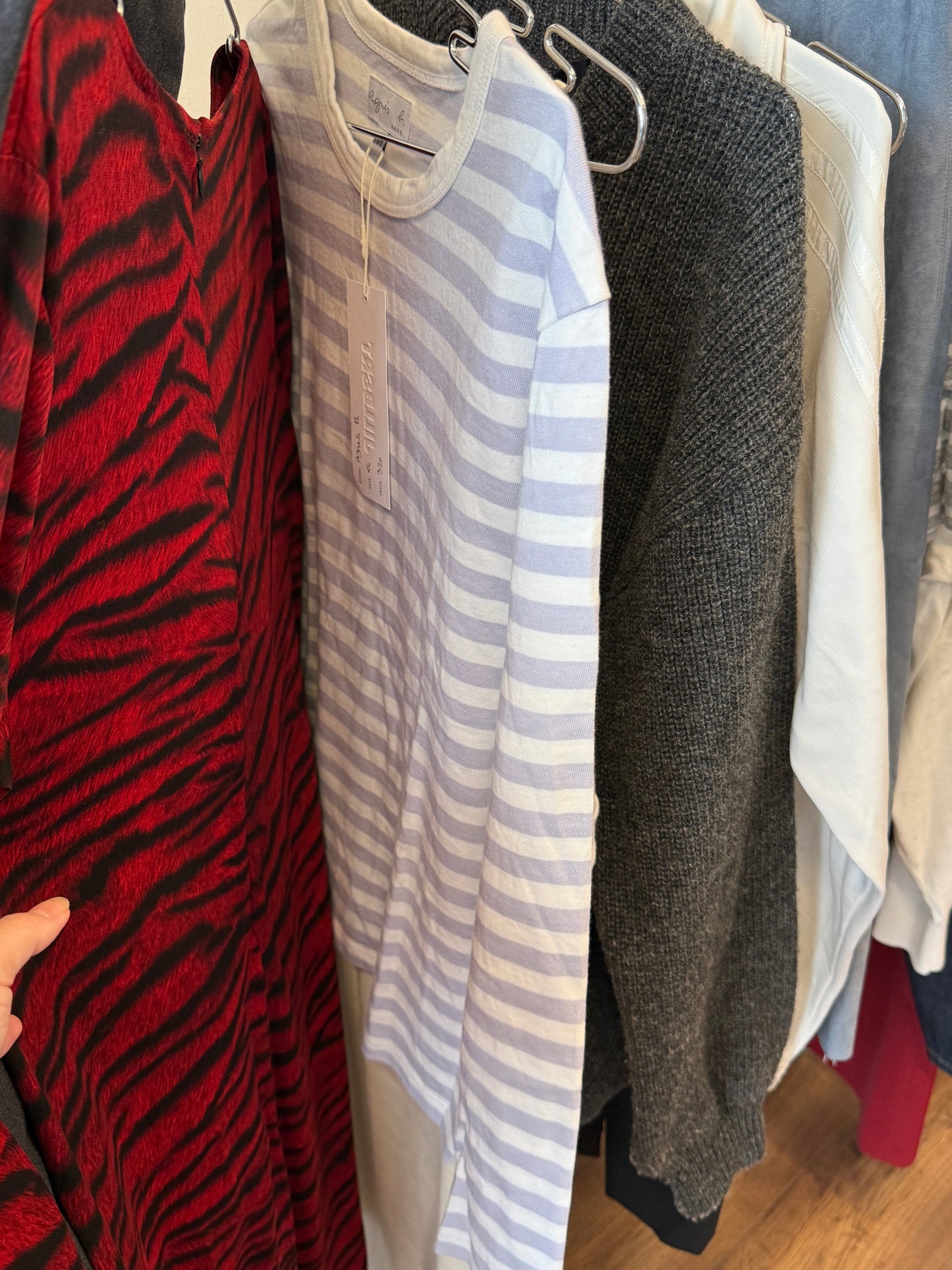 Agnes b. Paris Striped Long Sleeve T-Shirt