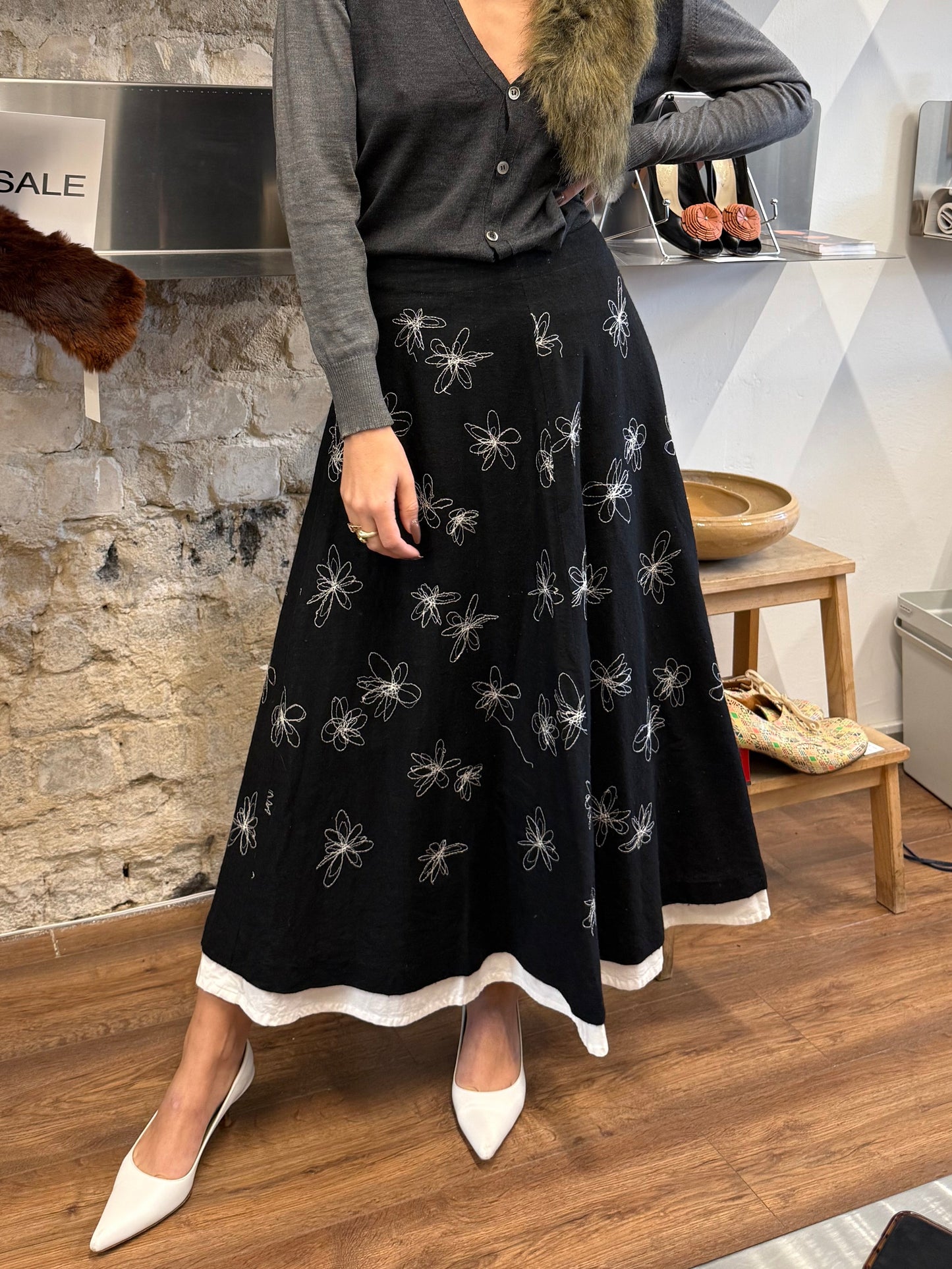 tricot COMME des GARÇONS EmbroiderySkirt