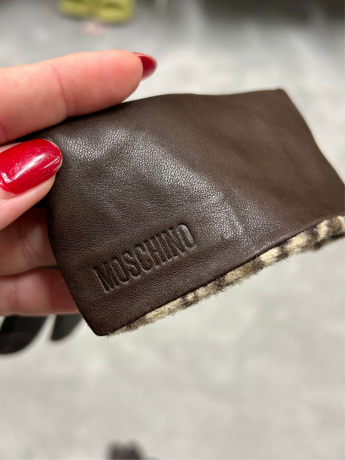 MOSCHINO leather gloves