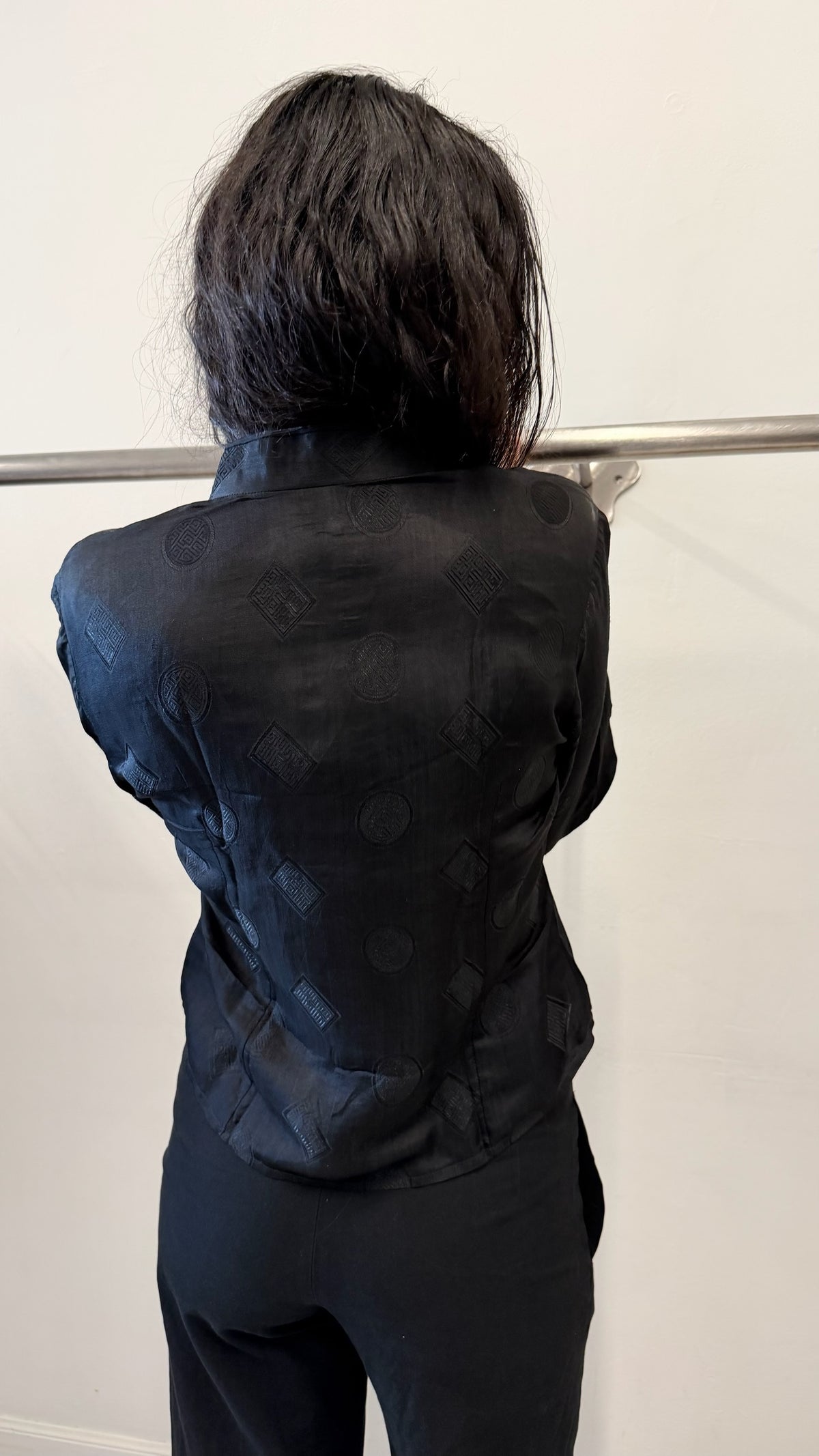Vintage Black Silk Jacquard Chinese Jacket