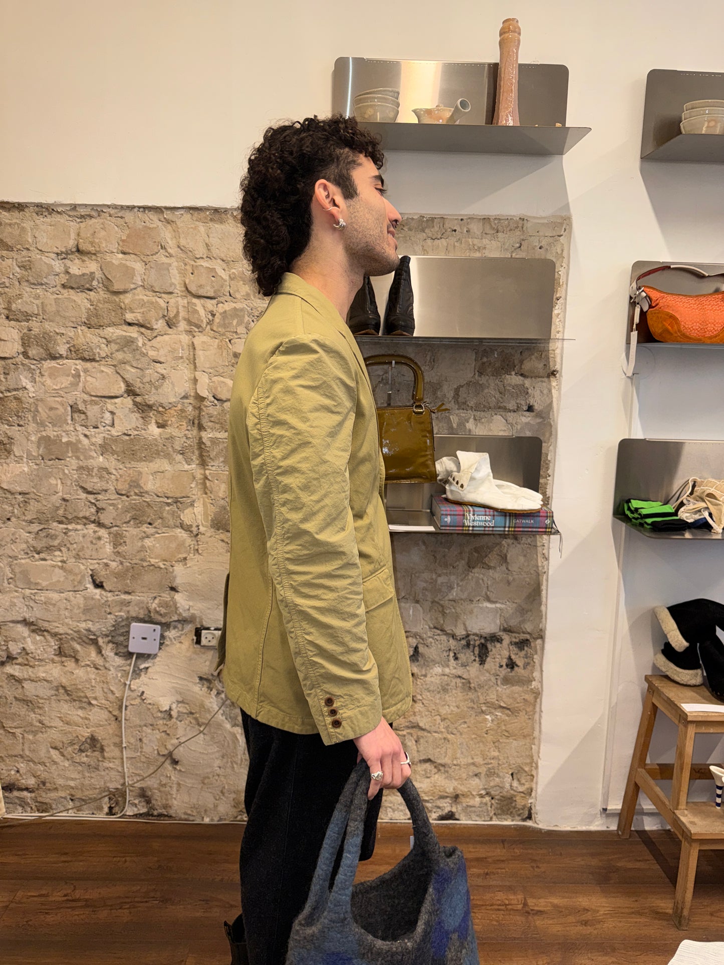 Comme des Garçons Homme Olive Cotton Blazer