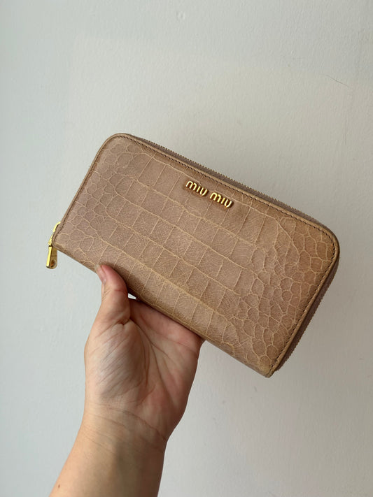 MIUMIU pinkish gold large wallet